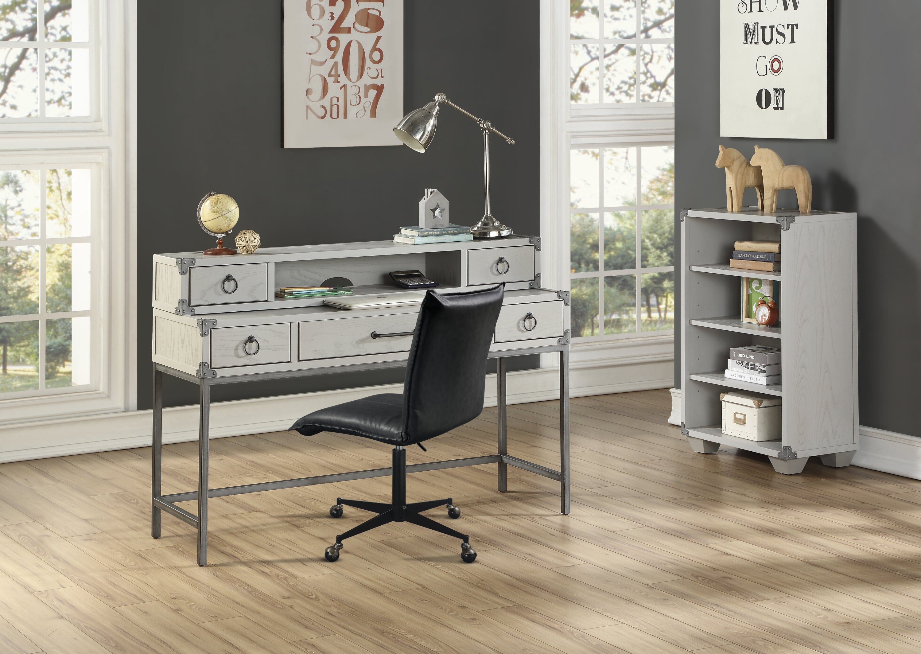 Orchest Gray Writing Desk | Modern Home Office Desk