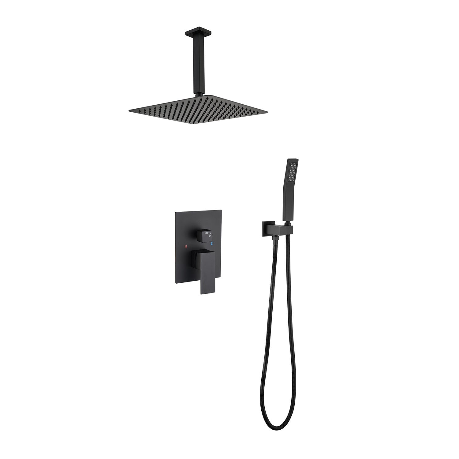 12" Ceiling Mount Shower System: Luxury Shower Head