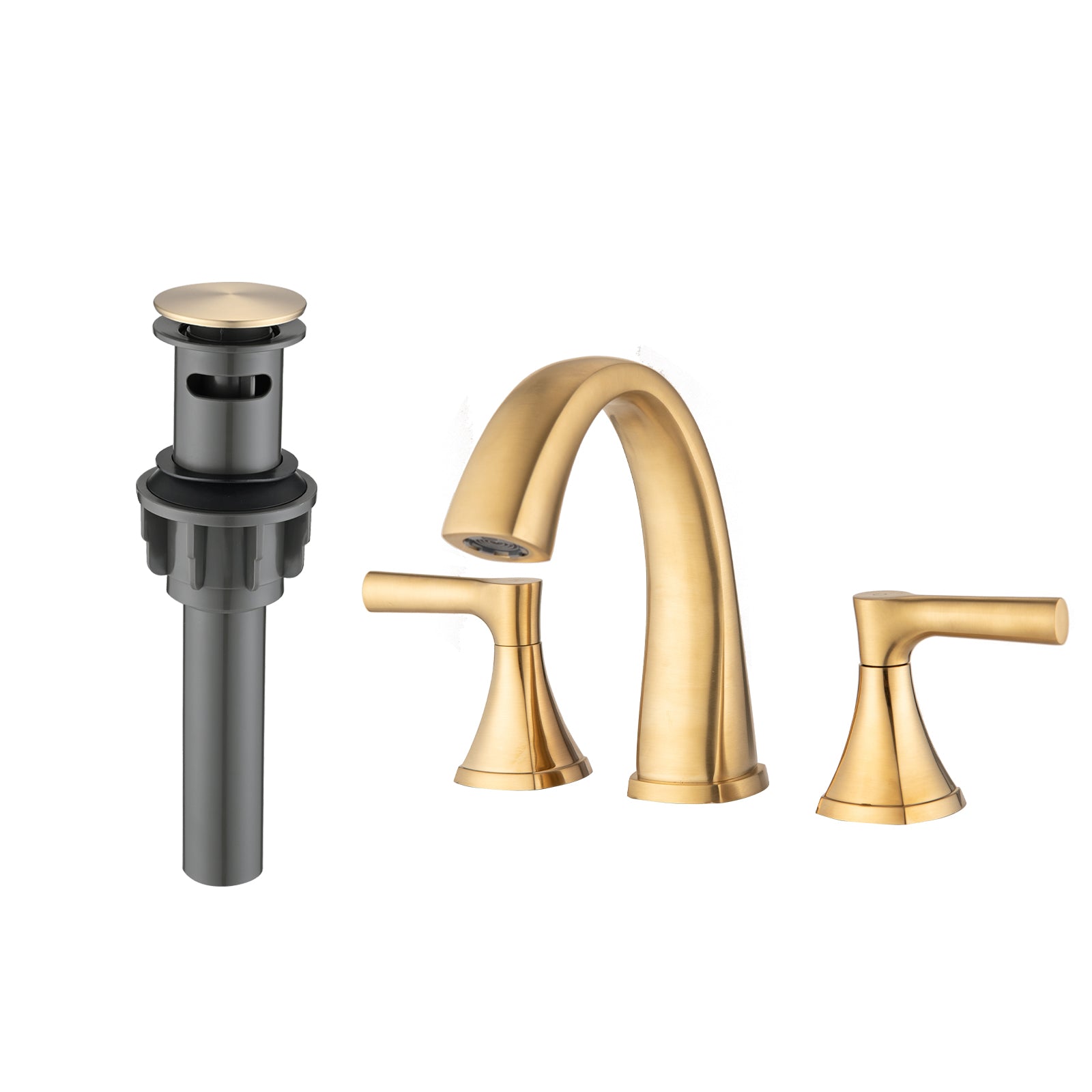 Brushed Gold Bathroom Sink Faucet with Drain