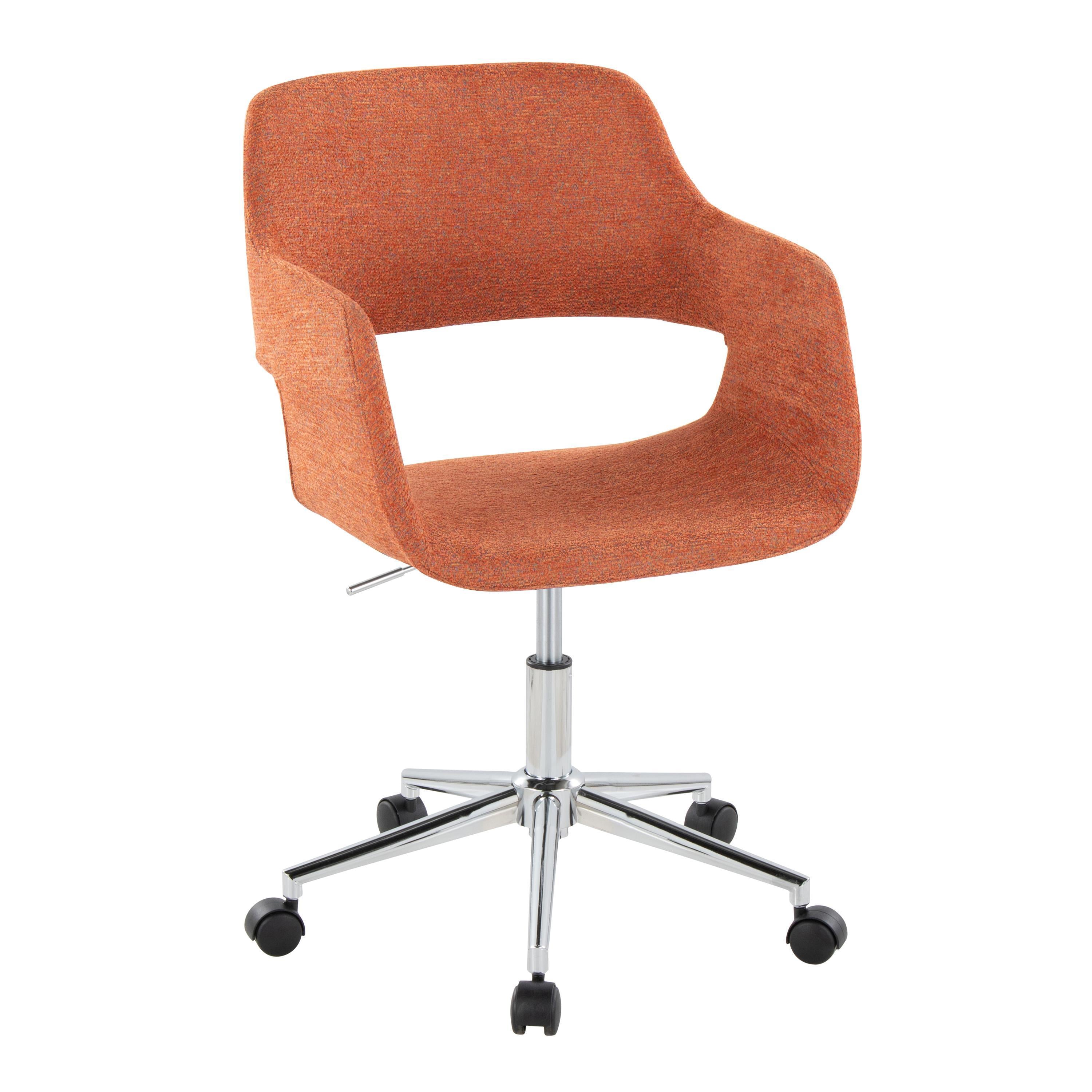 Margarite Orange Task Chair, Chrome Base