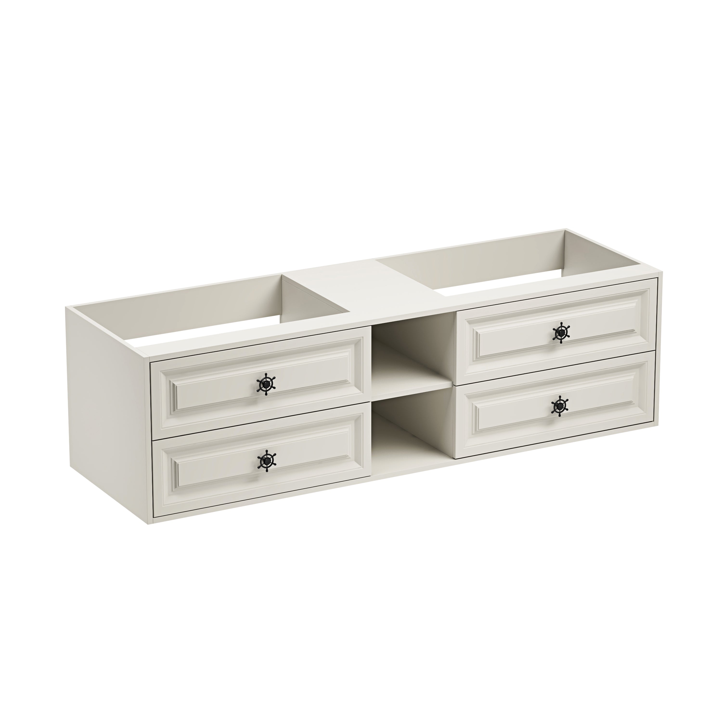 72" Double Vanity Cabinet: Wall Hung Bathroom Storage