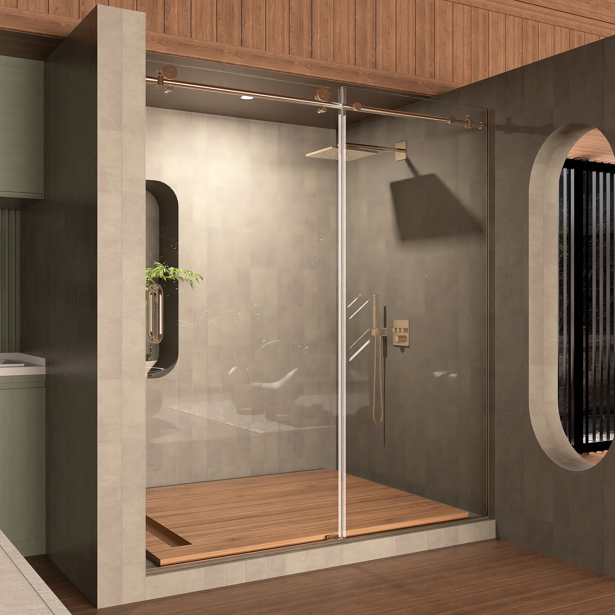 Frameless Sliding Shower Door (58-60x76")