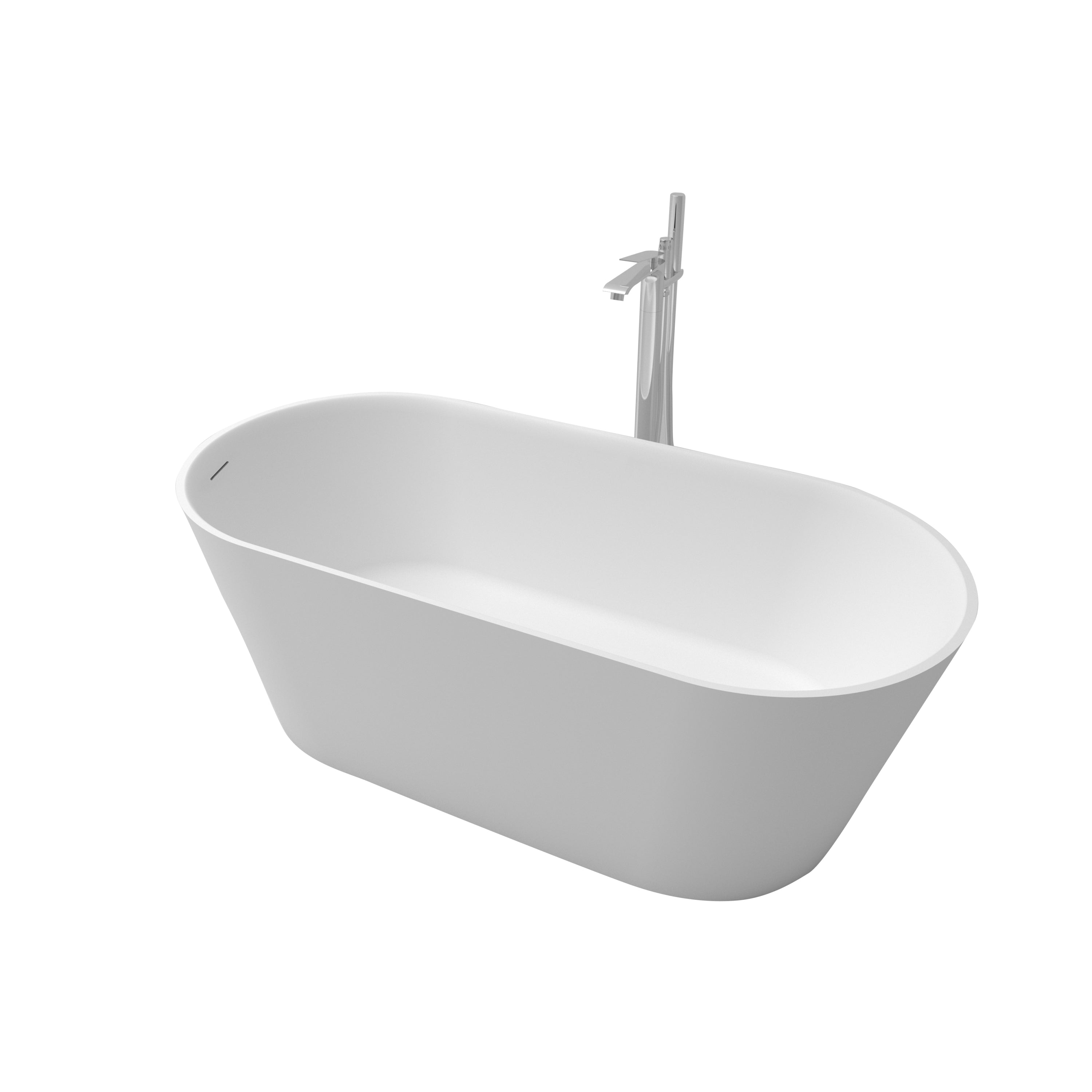 55" Matte White Freestanding Soaking Tub