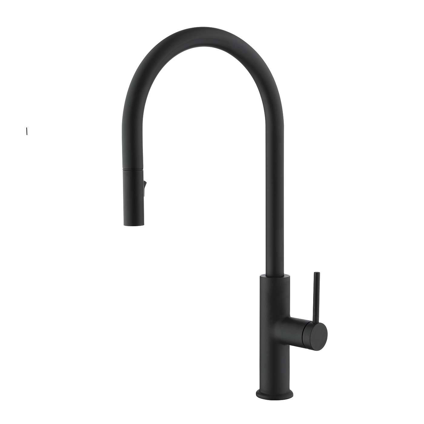 Matt Black Kitchen Faucet: DAX Single Handle Pull-Down