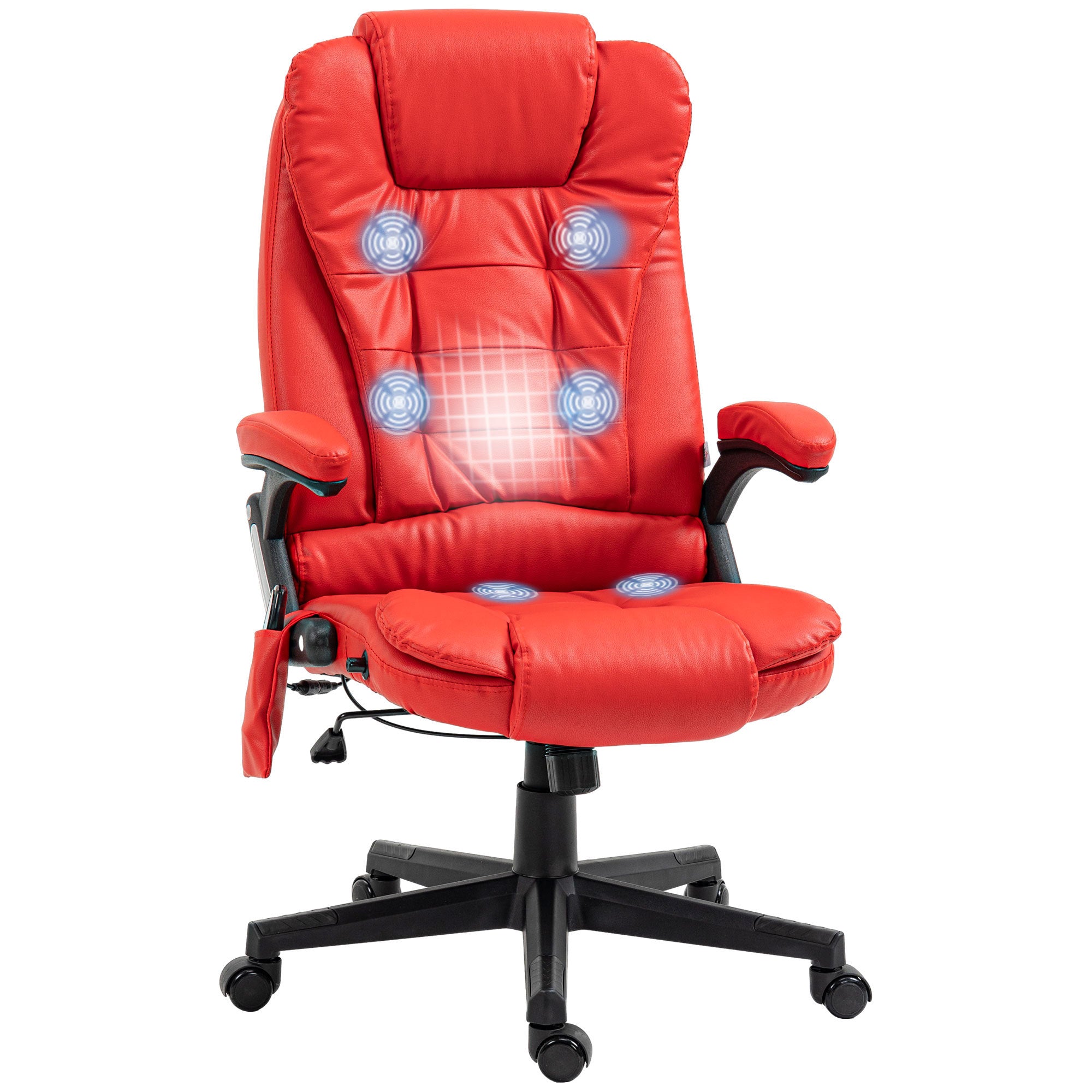 Heated Massage Office Chair, Red
