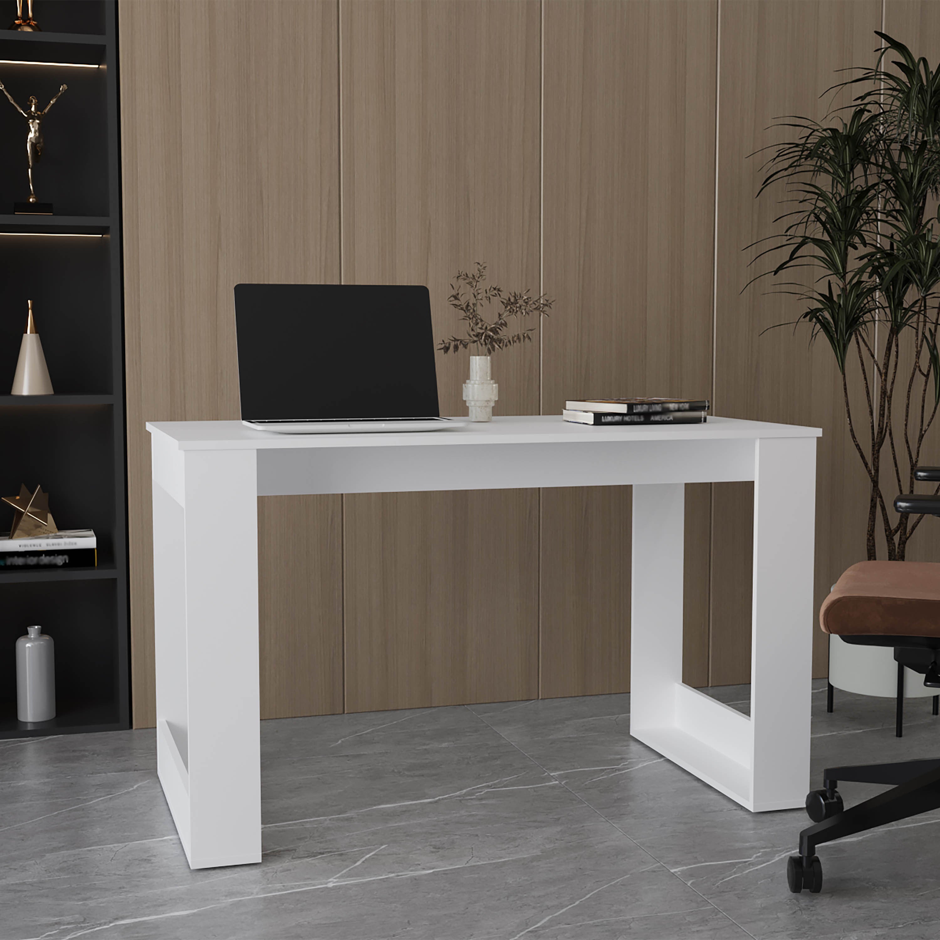 Oviedo 120 White Writing Desk | Modern Desk