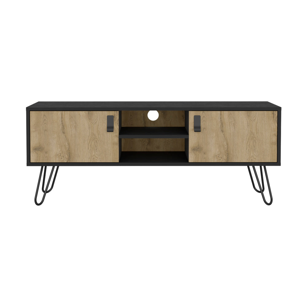 B Magness TV Stand, Black & Macadamia | Living Room