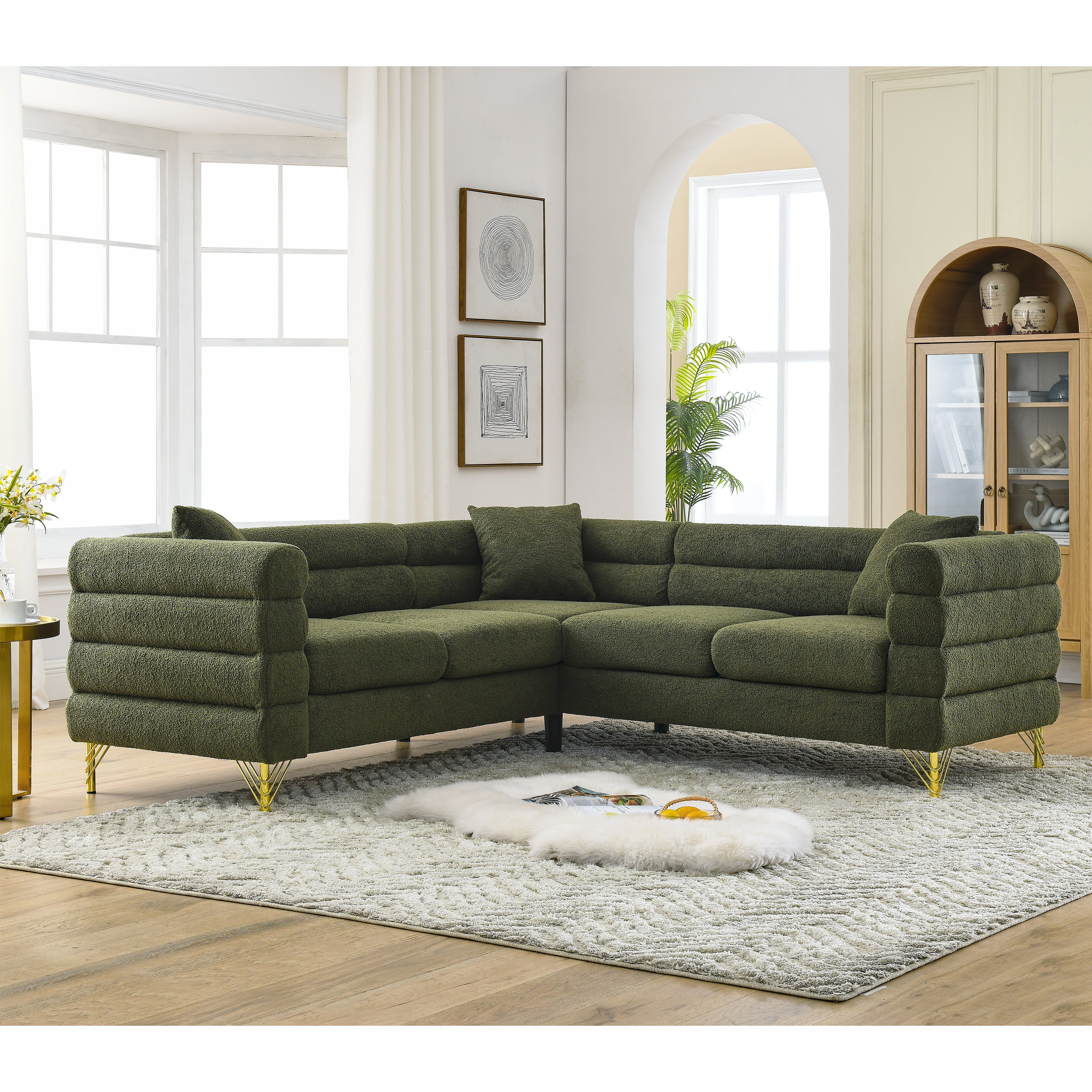 Oversized Corner Sofa, L-Shaped Sectional, 5-Seater Couch