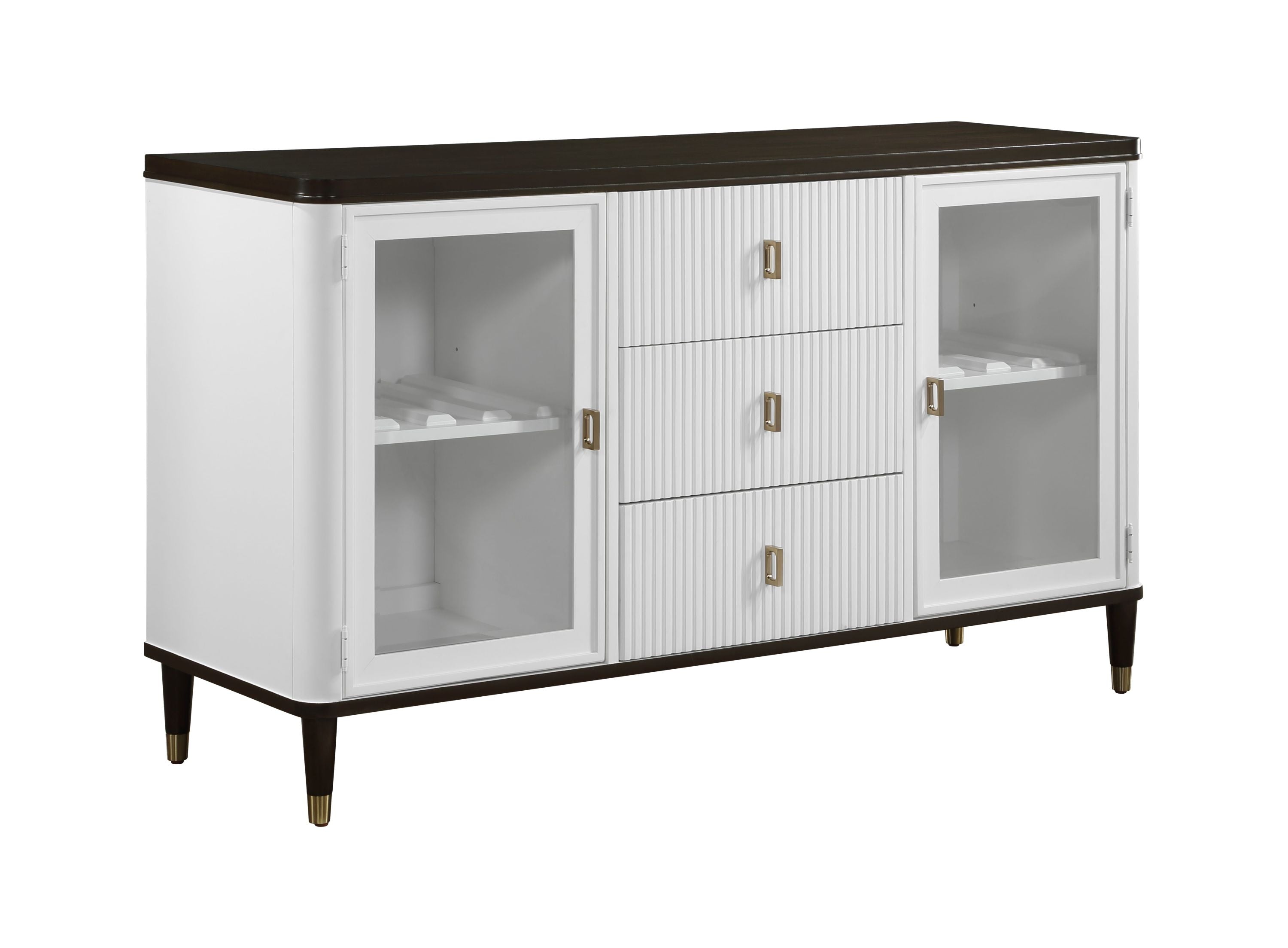 Carene Server: White & Brown Patio Furniture
