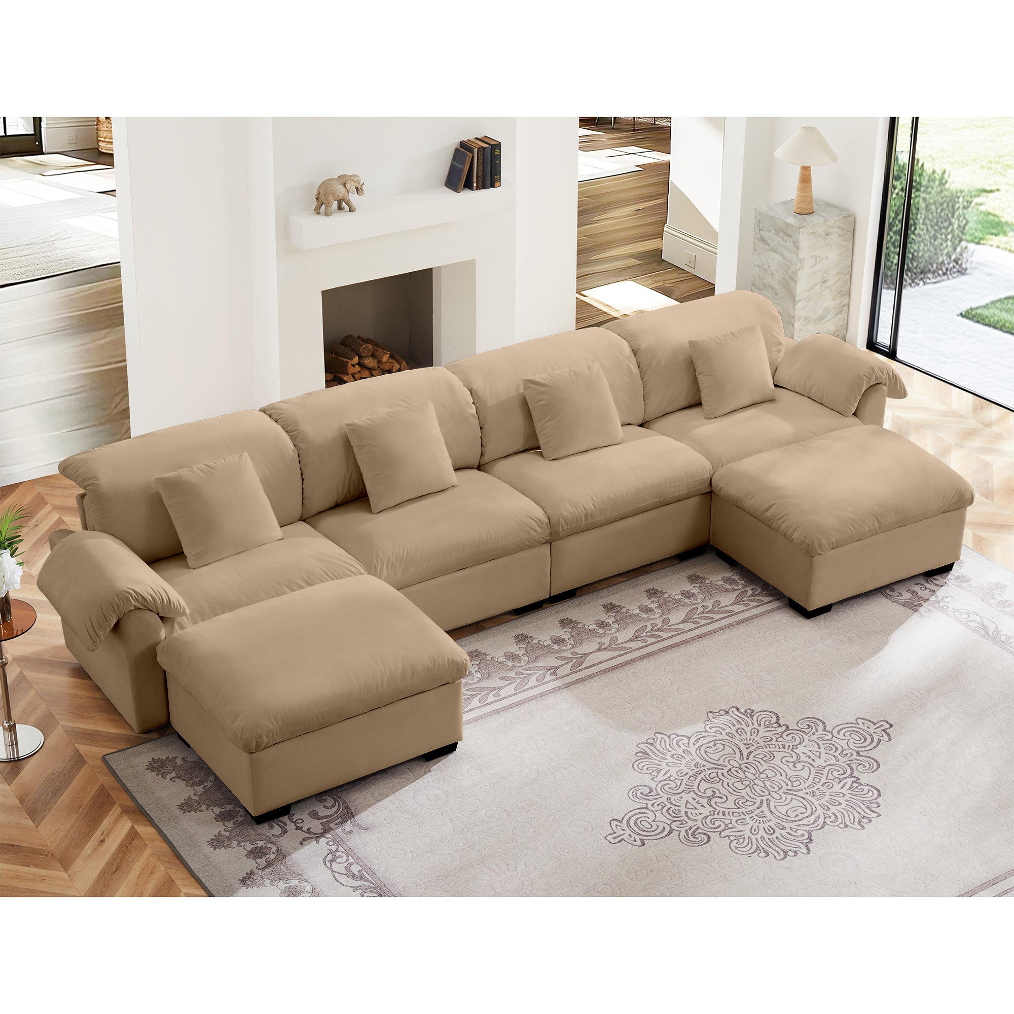 Oversized U-Shaped Sectional Sofa with Storage