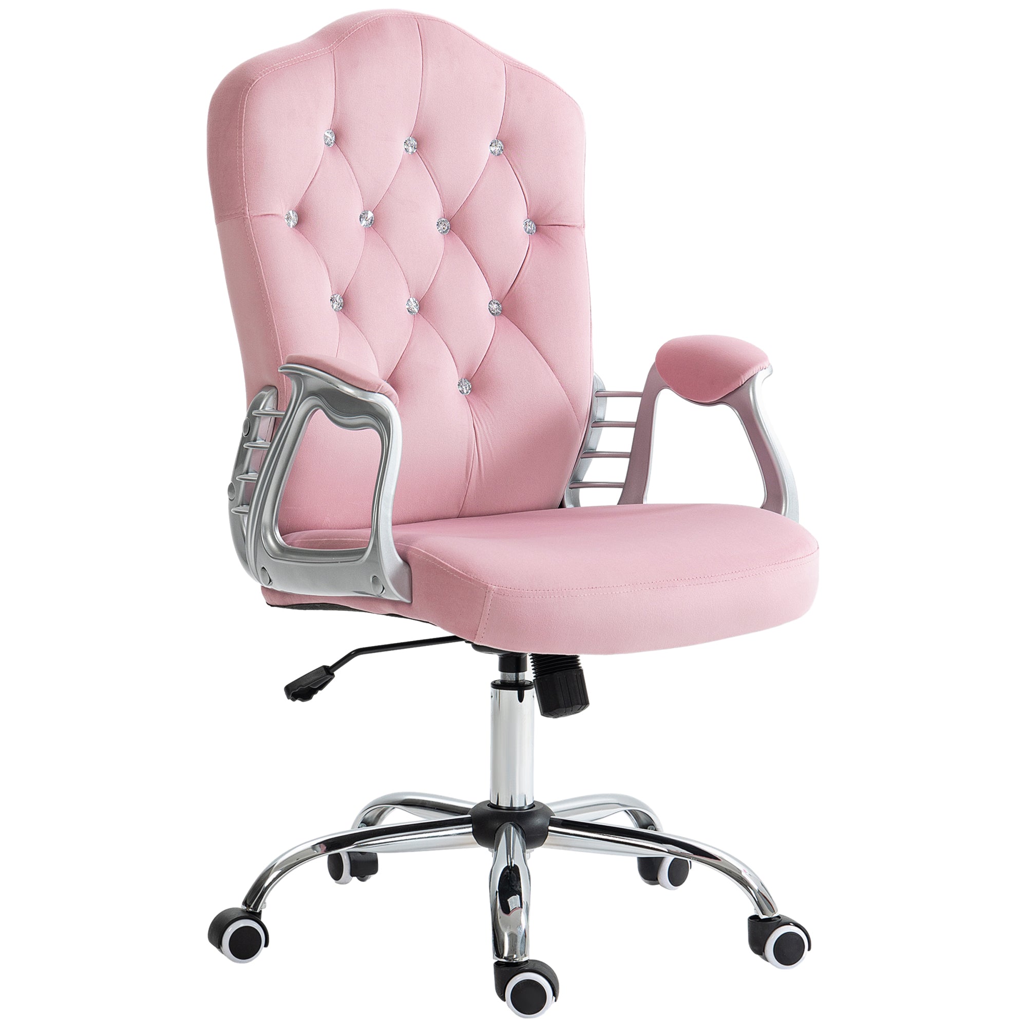 Pink Velvet Office Chair | Adjustable & Swivel
