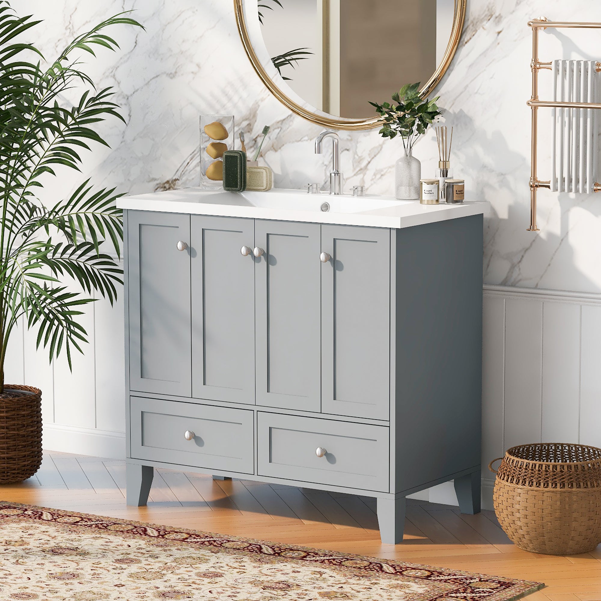 36" Bathroom Vanity Set with Resin Sink