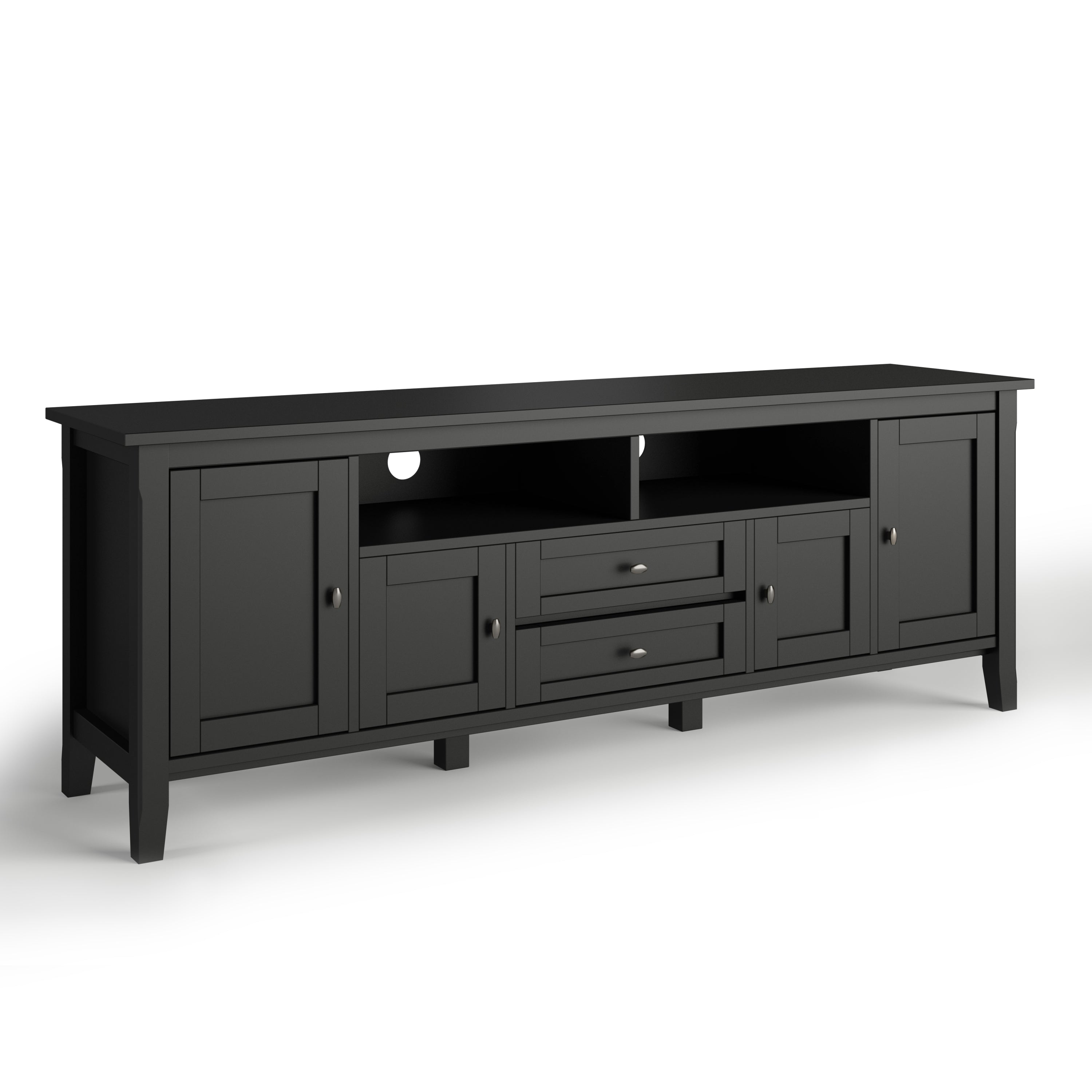 Warm Shaker 72" TV Stand - Black Media Console