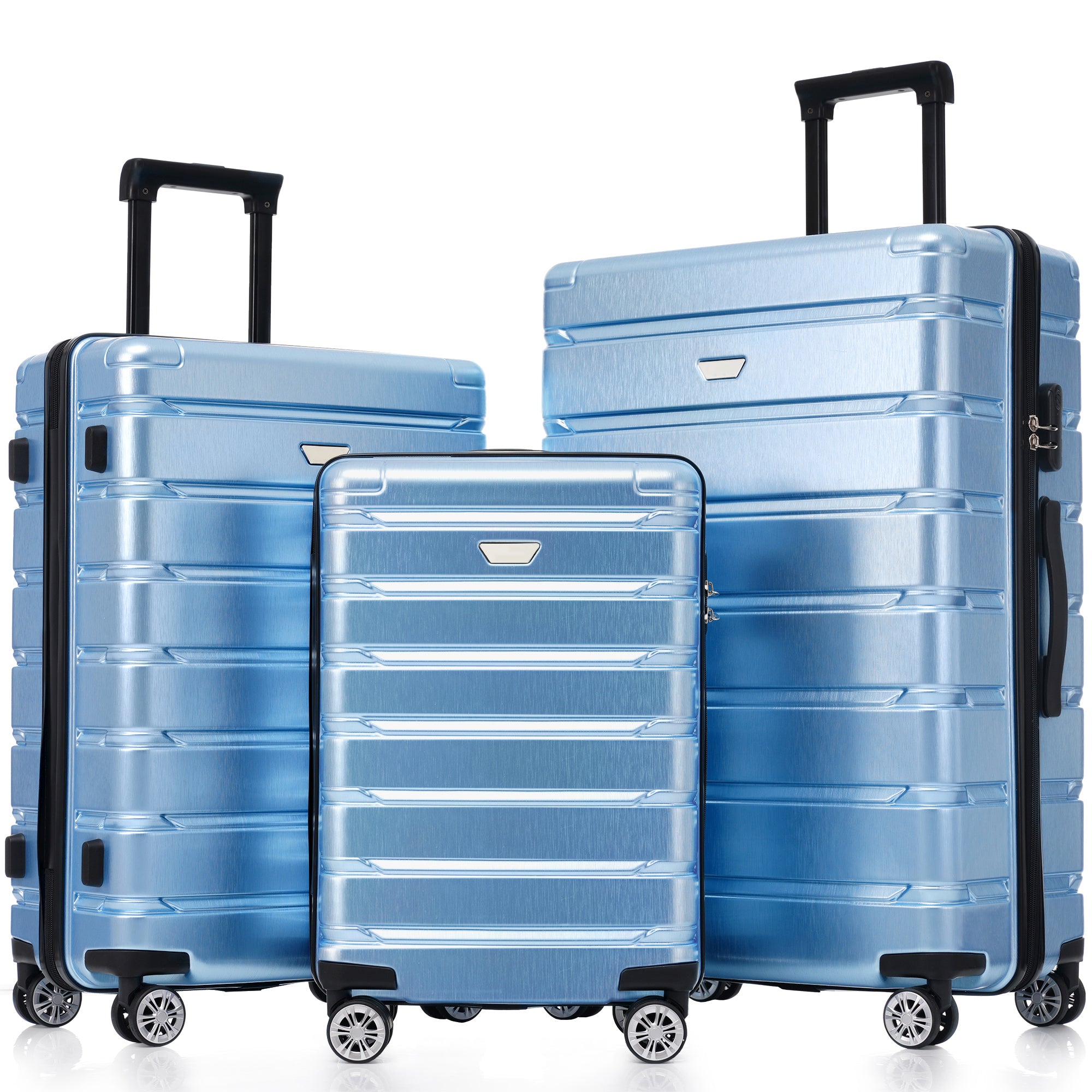 Durable 3-Piece Luggage Set w/Spinner Wheels