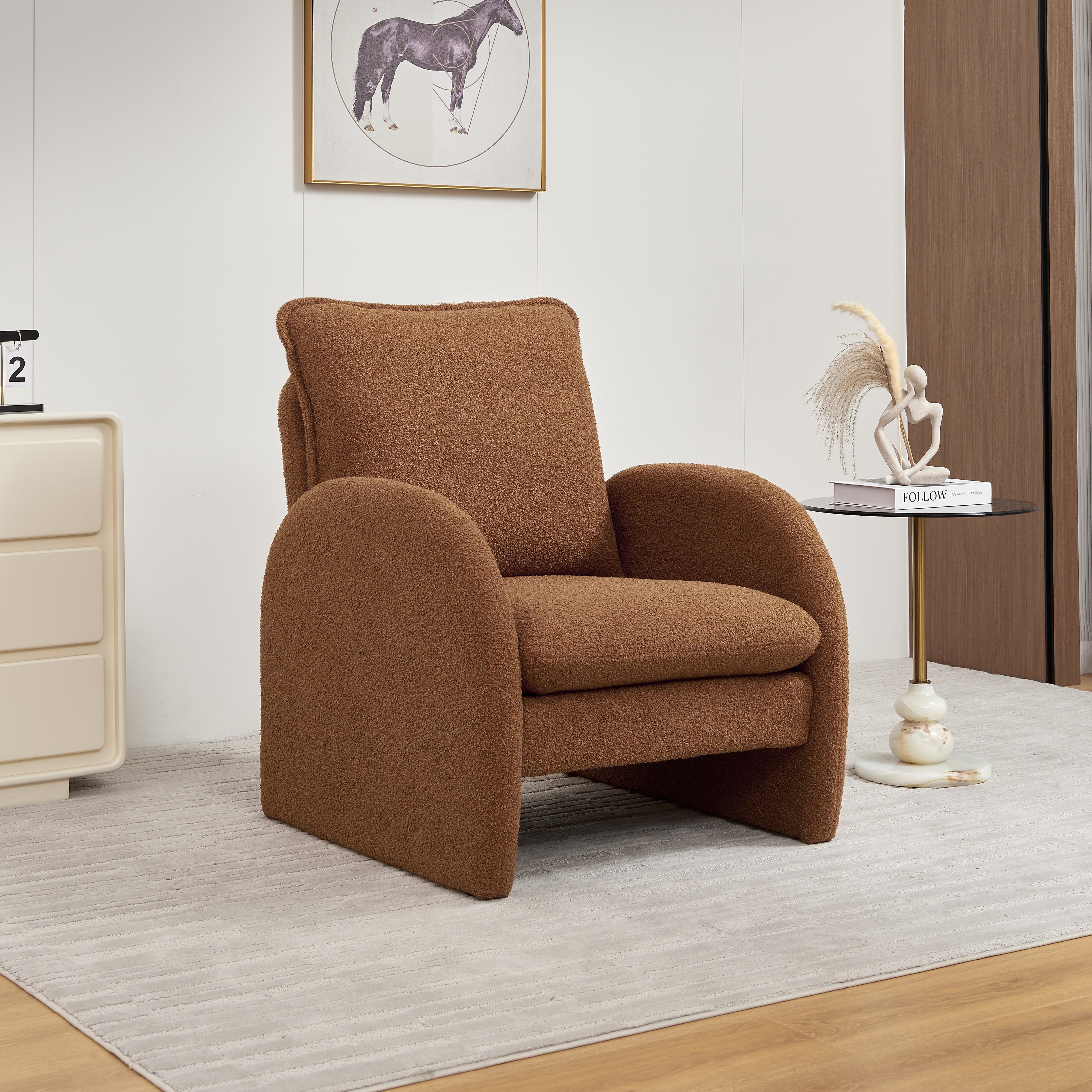 Modern Sherpa Accent Chair: Comfort & Style