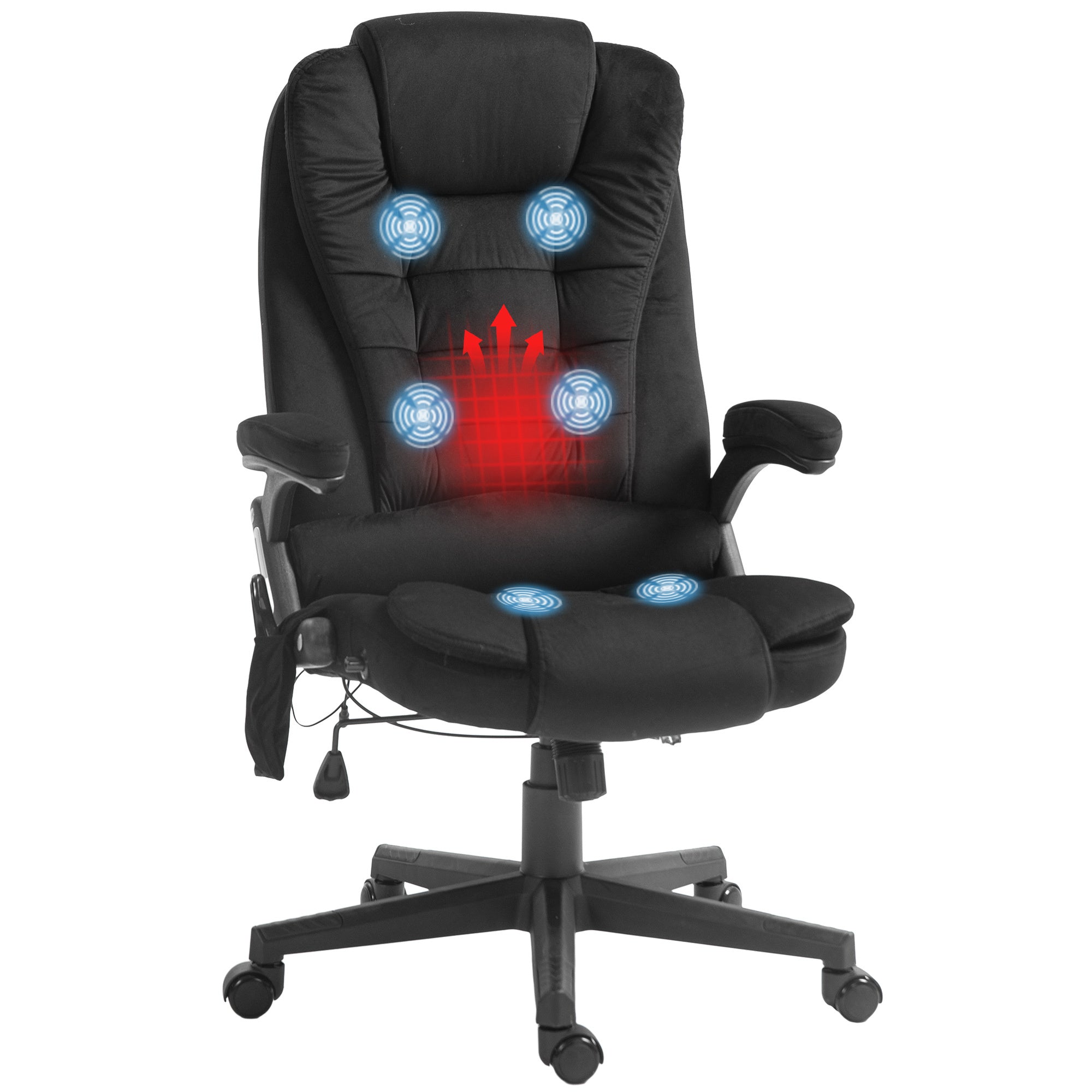 Vibrating Massage Office Chair w/ Heat, Black