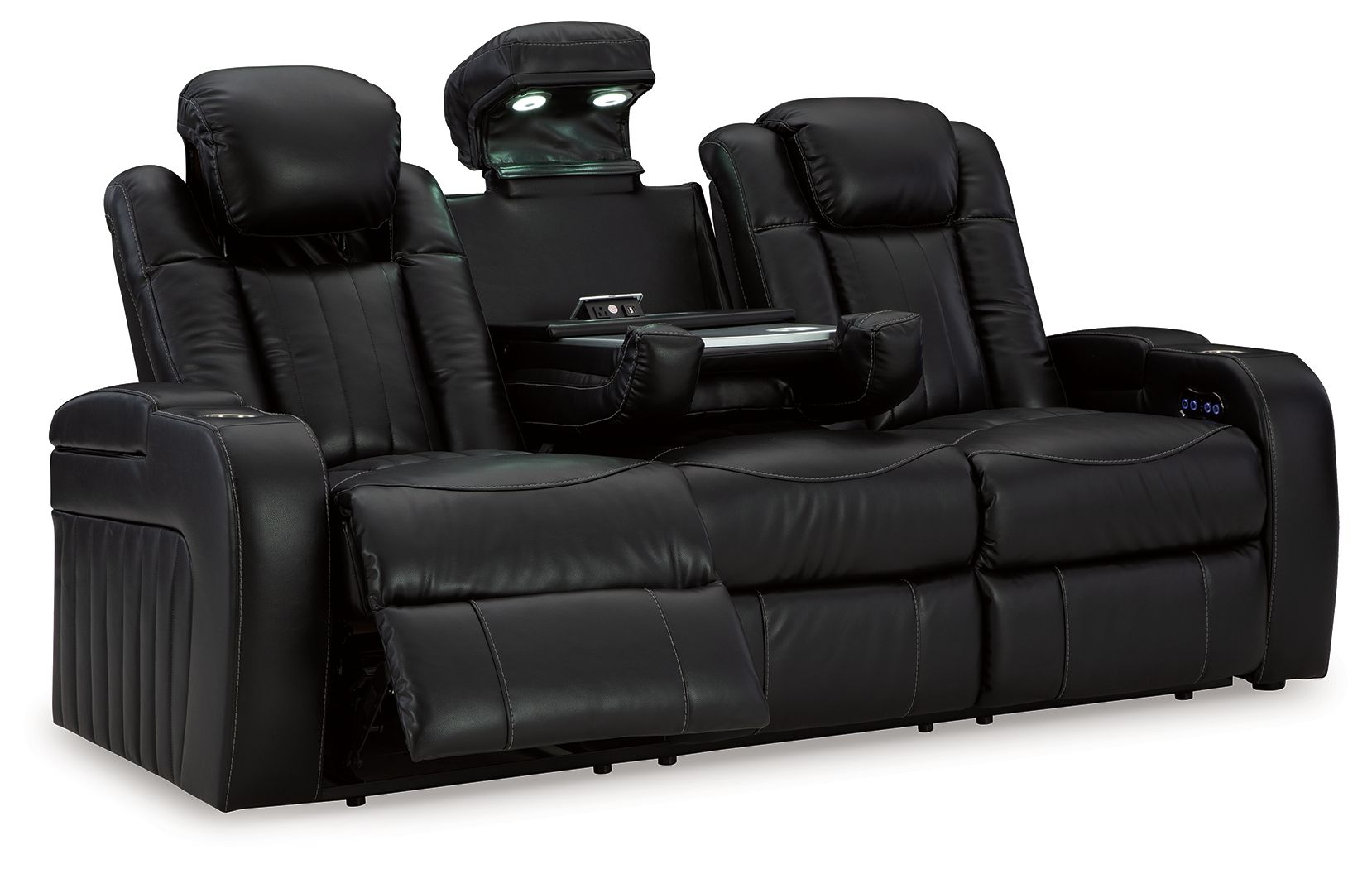 Caveman Den - Power Reclining Sofa With Adj Headrest - Midnight