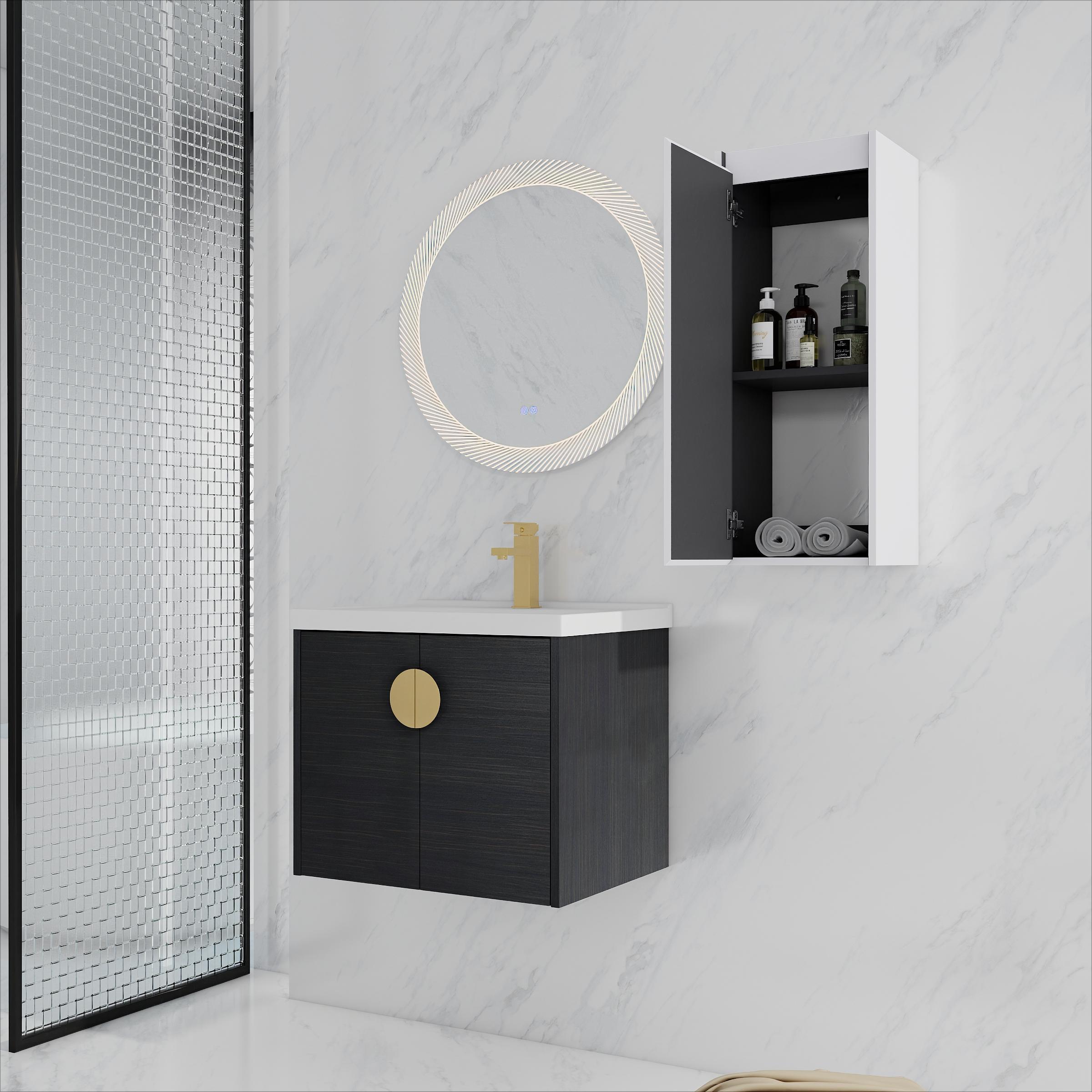 24" Wall-Mounted Bathroom Vanity with Sink & Cabinet