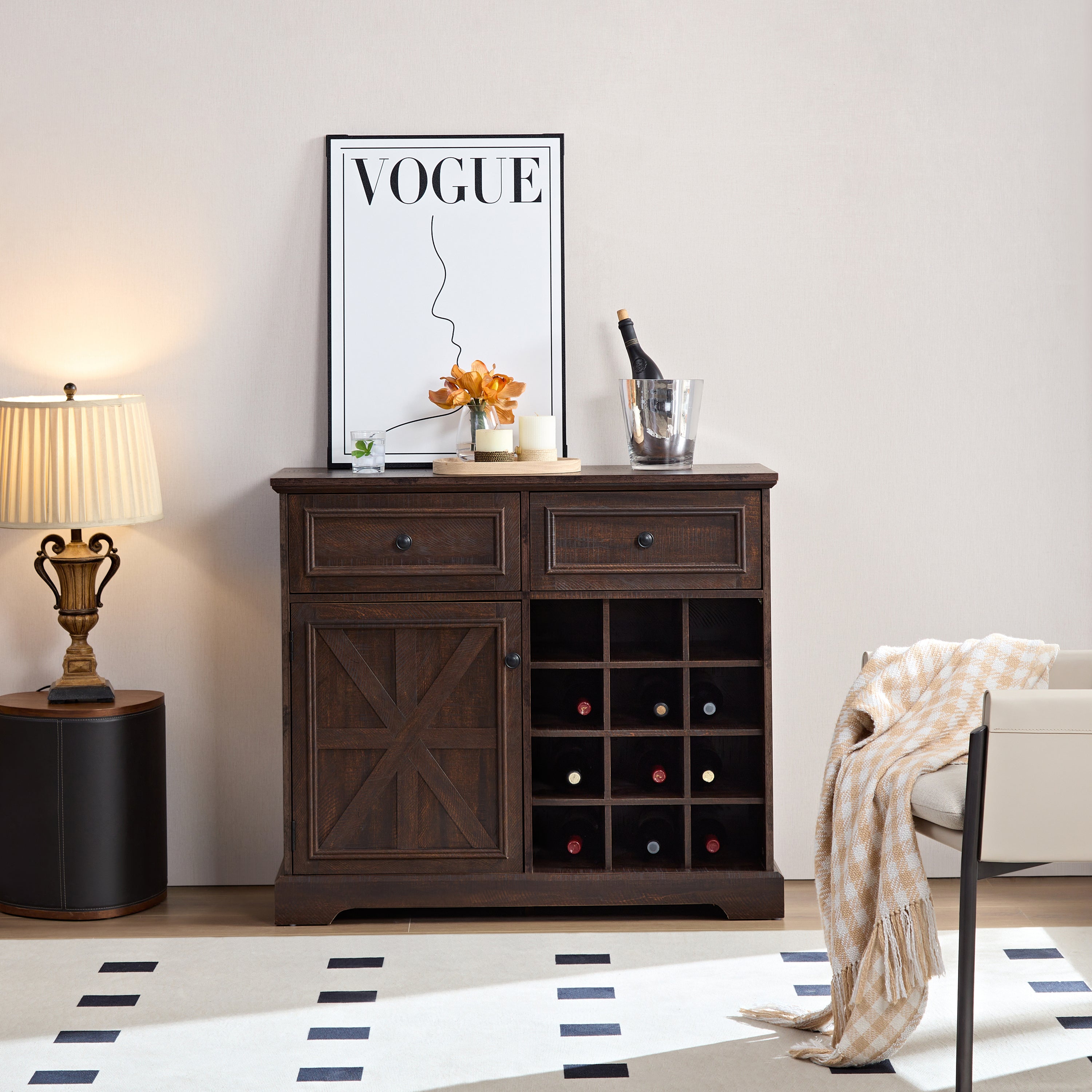 Farmhouse Liquor Cabinet: Wine Bar & Storage