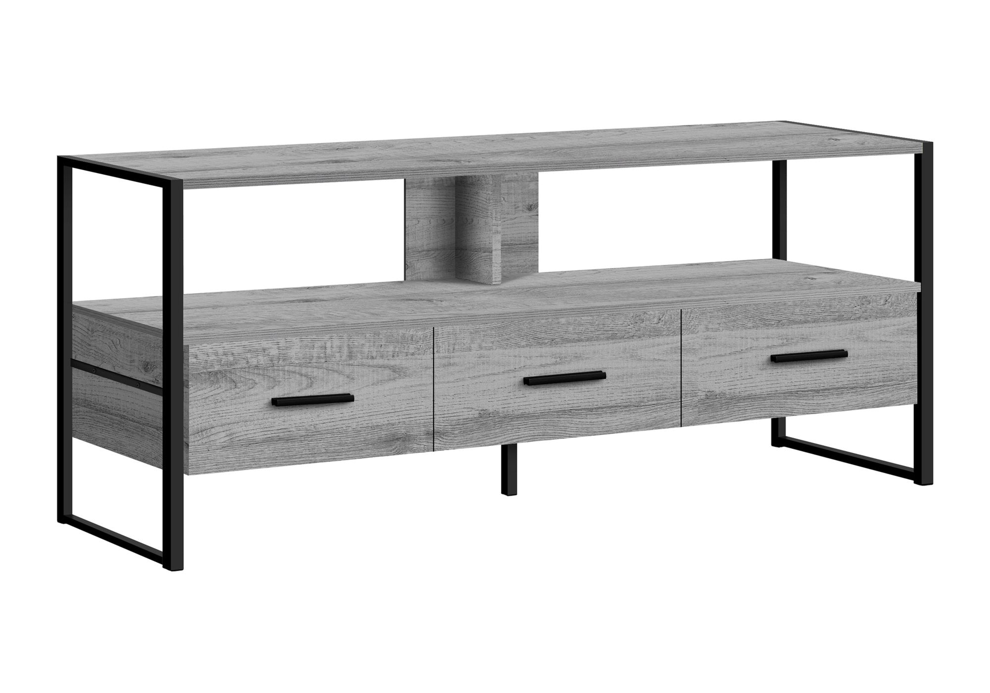 48" Modern TV Stand Console | Grey & Black