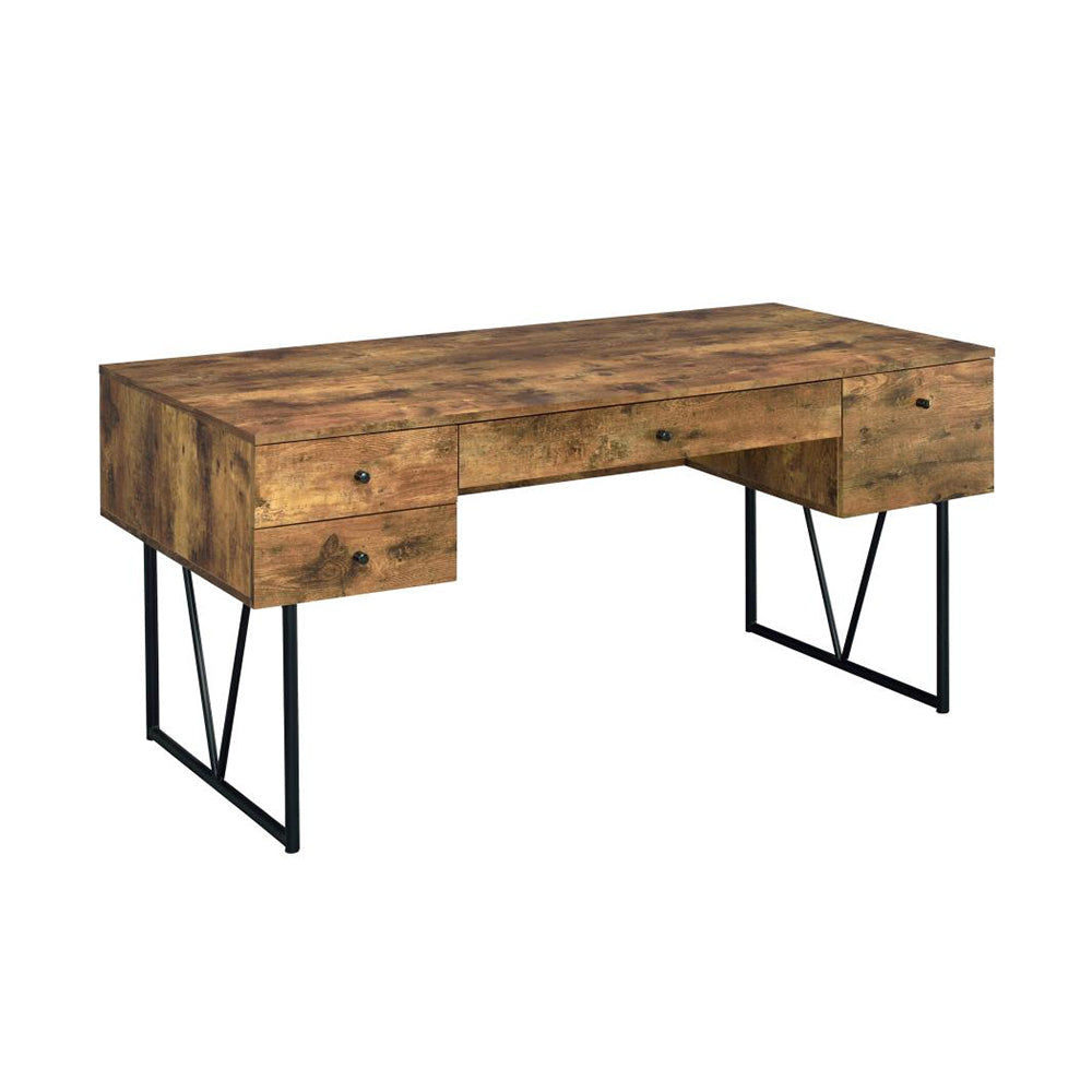 4-Drawer Writing Desk | Antique Nutmeg & Black