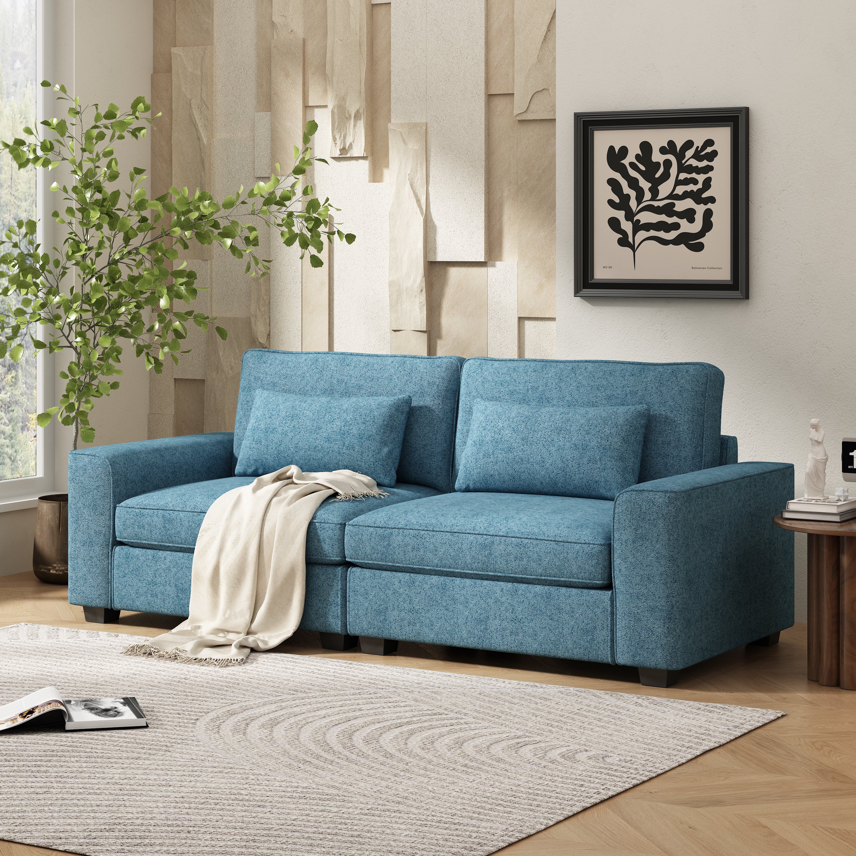 Modern Sofa: Plush Cushions & Sleek Design
