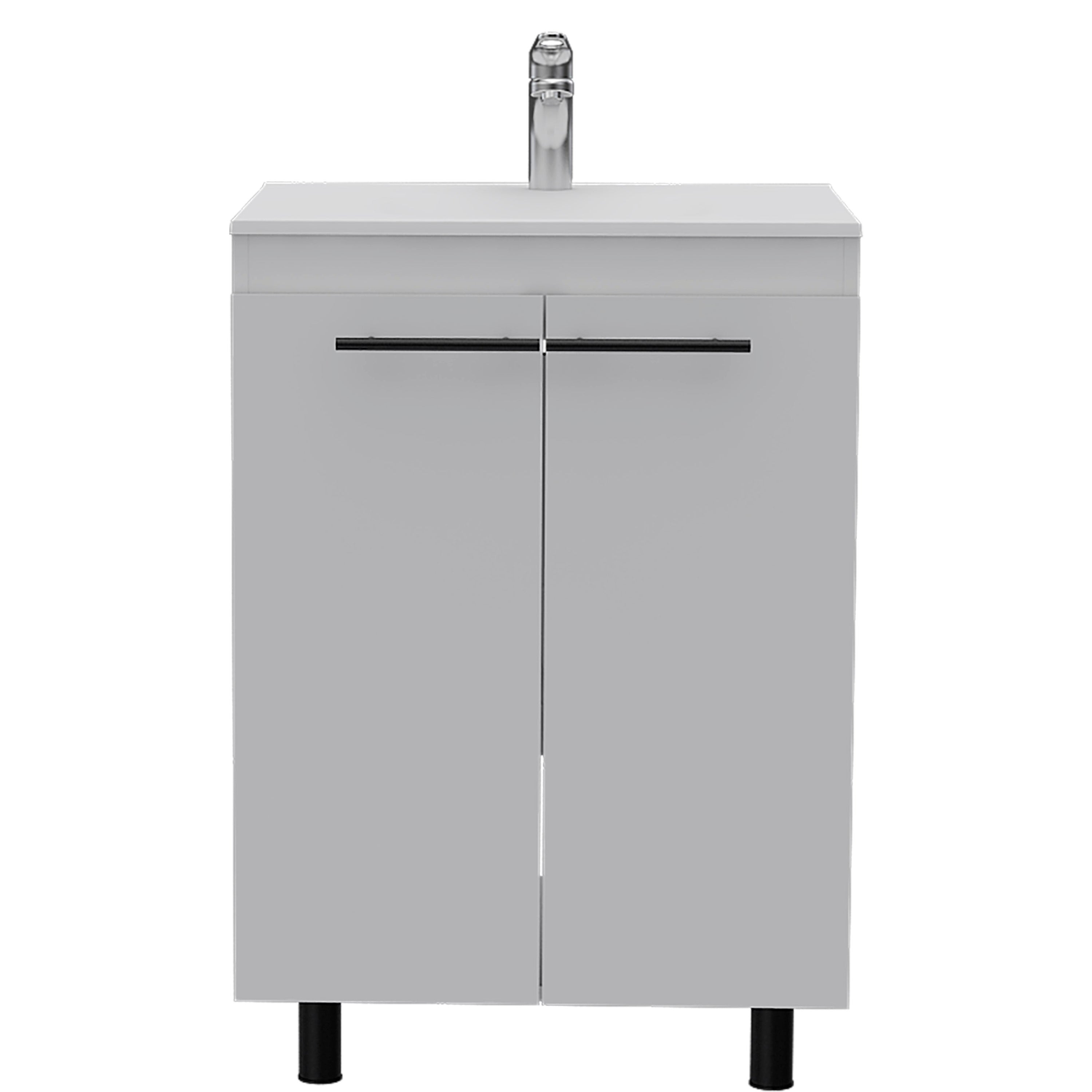 White Bathroom Floor Cabinets Oxnard