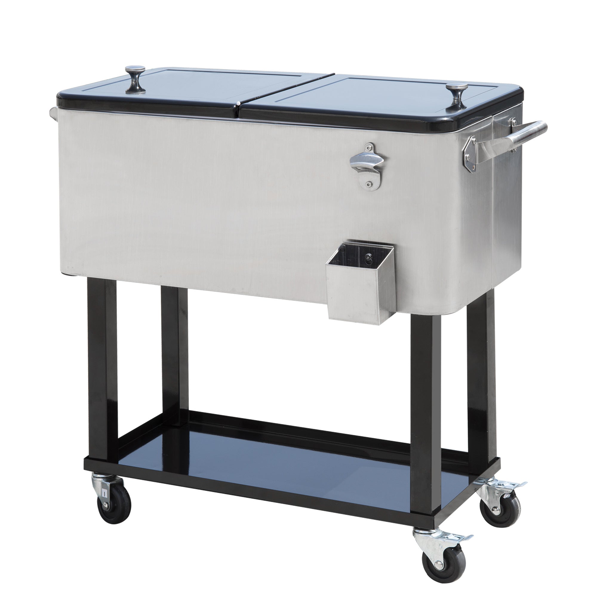 Outsunny 80QT Rolling Cooler: Party Ice Chest