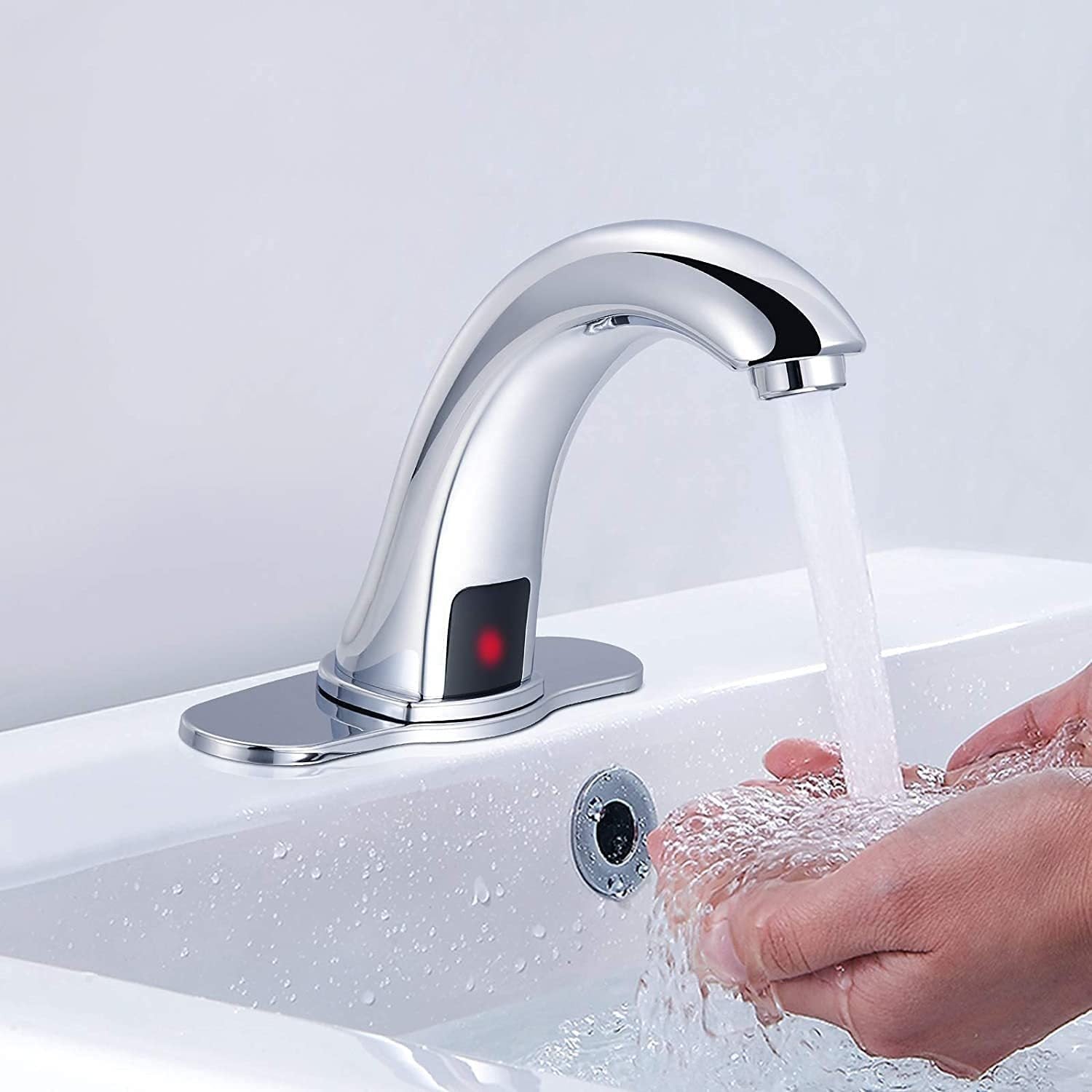 Touchless Bathroom Faucet: Chrome, Hot & Cold