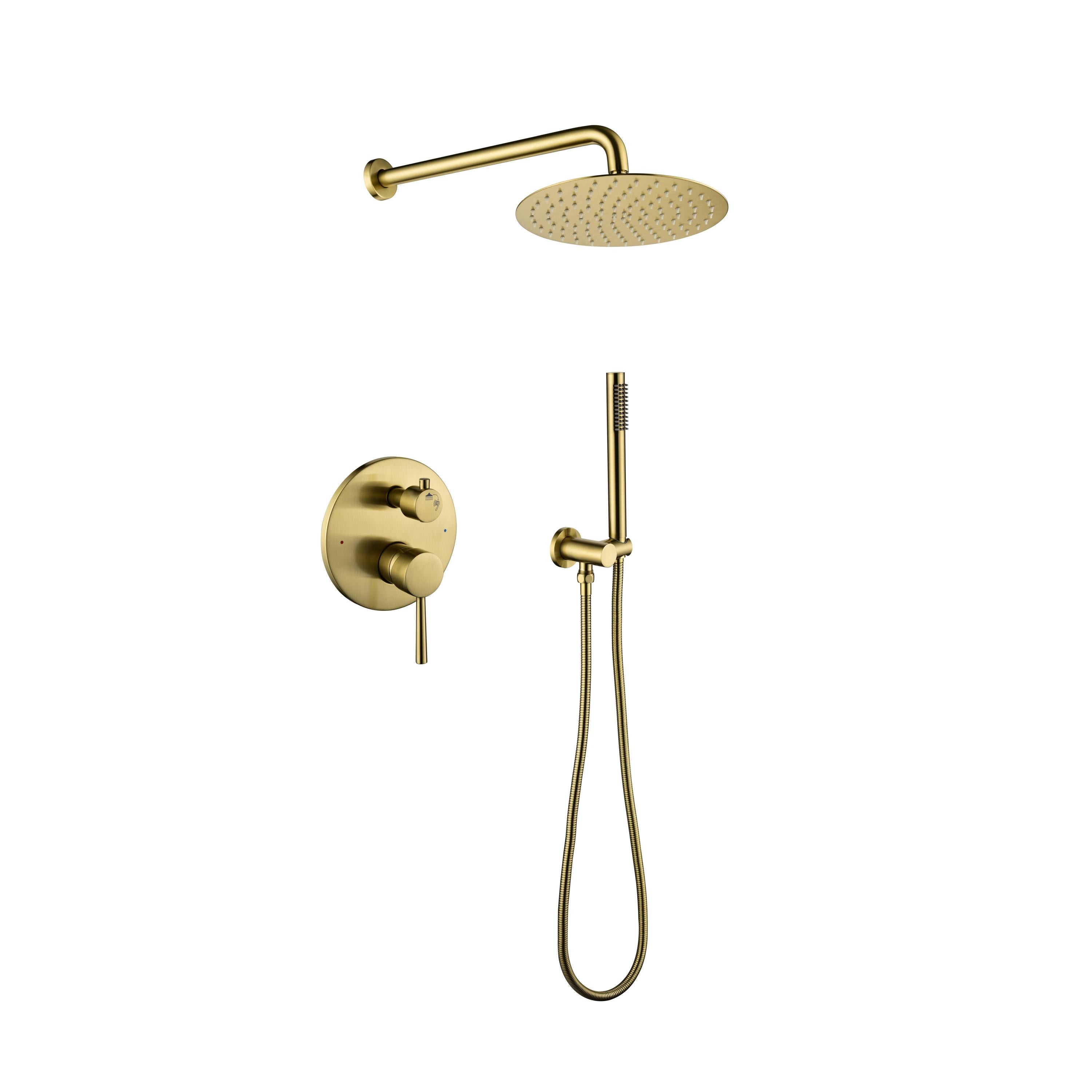 Brushed Gold Shower System: High Pressure Rain Shower