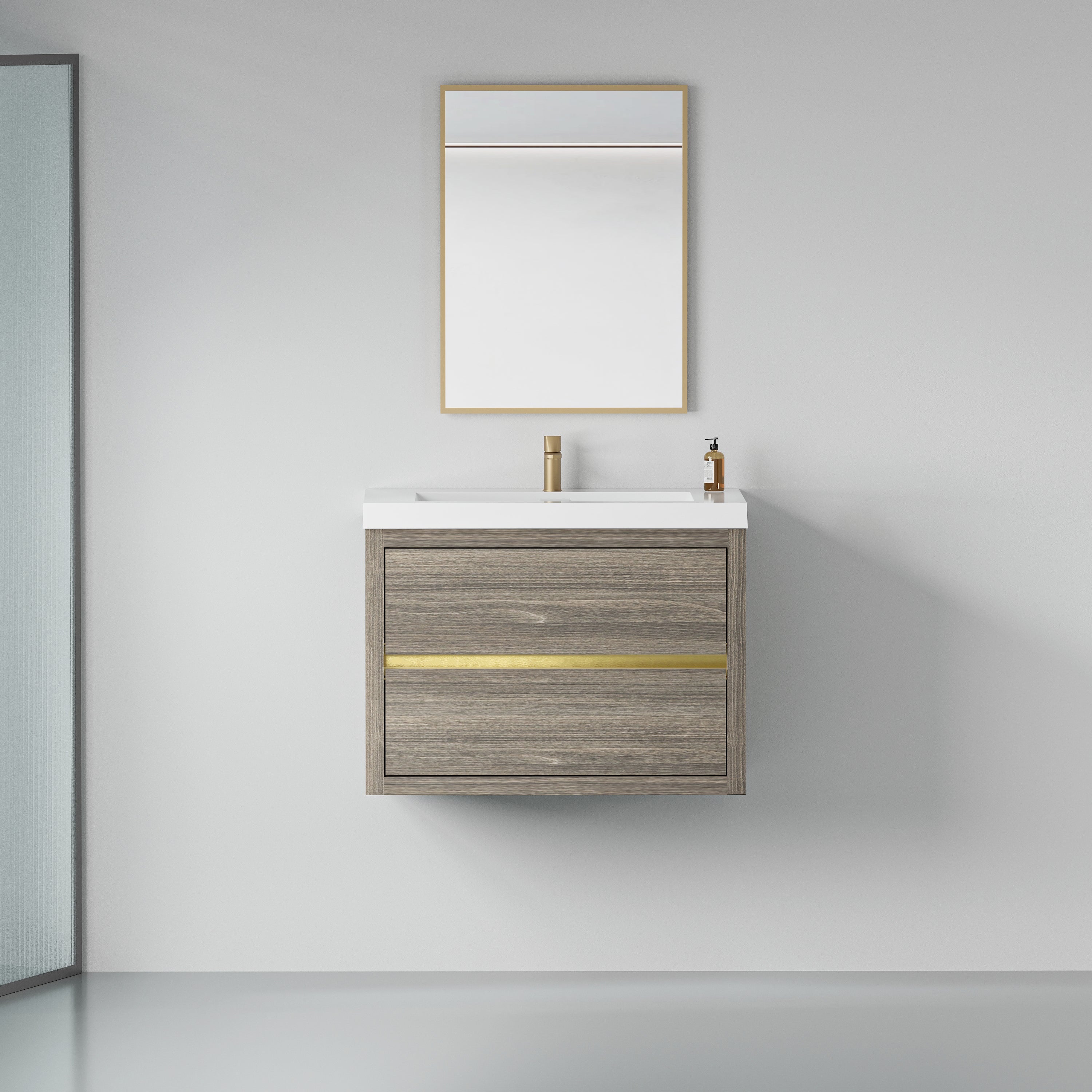 30" Wall-Mounted Bathroom Vanity with Sink