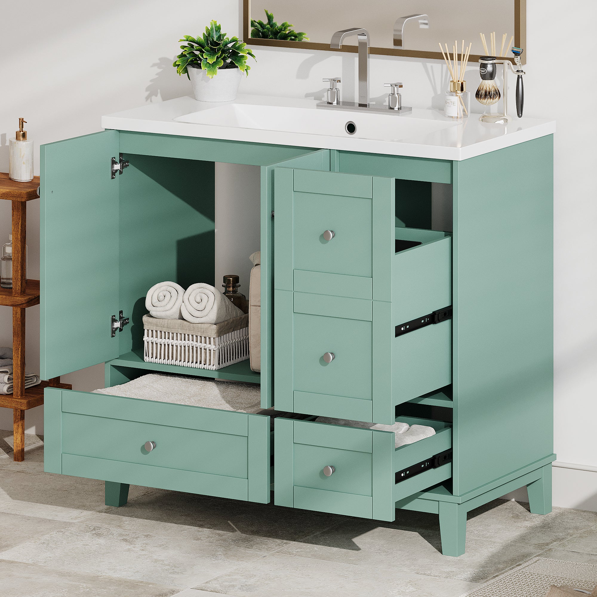 36" Modern Bathroom Vanity w/ USB Charging