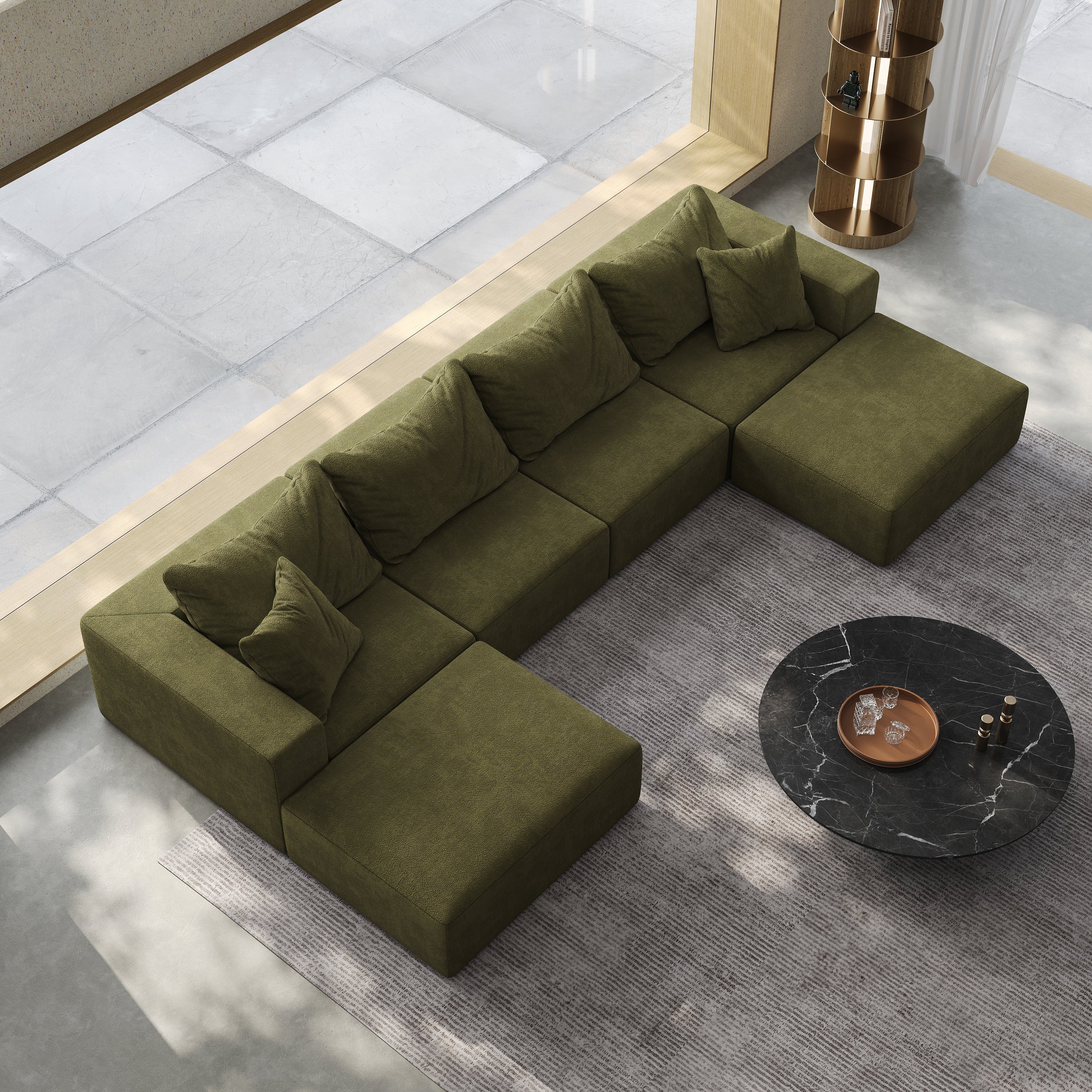 Oversized Cloud Sectional Sofa with Pillows