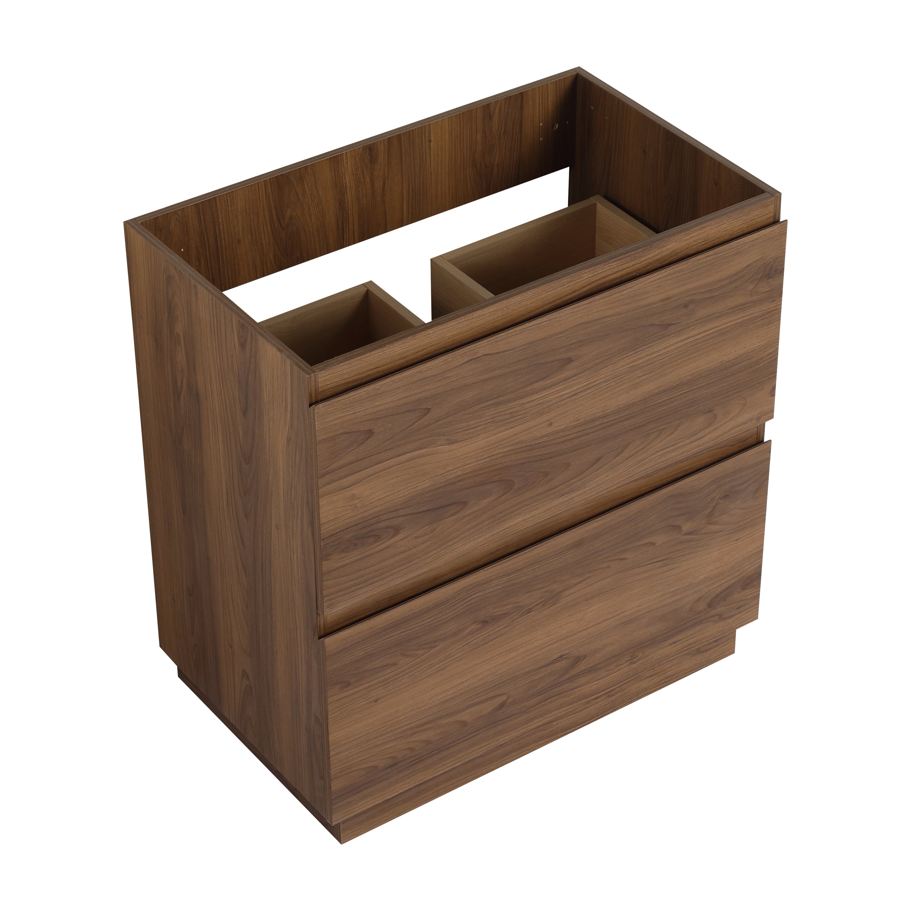 Modern 30" Bathroom Vanity: Double Drawer, Brown