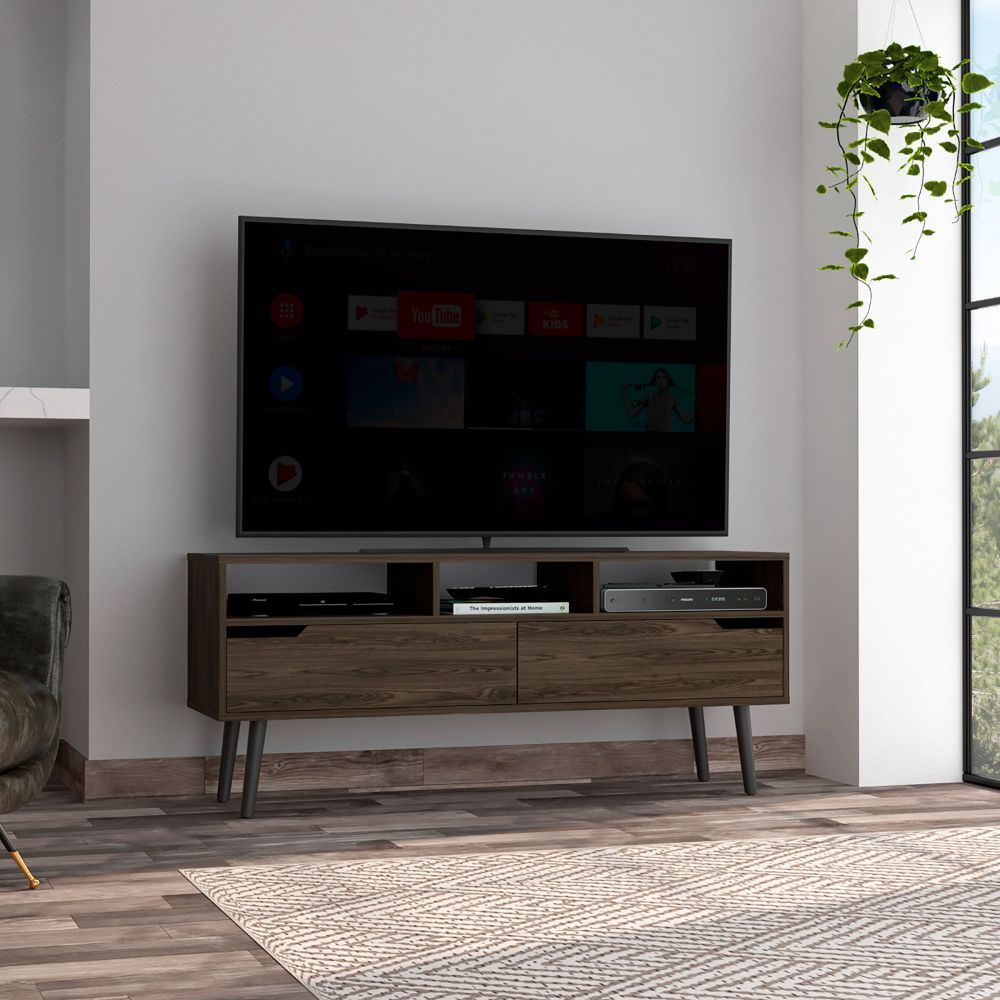 Hamburg TV Stand for 60" TVs | 3 Shelves & 4 Legs