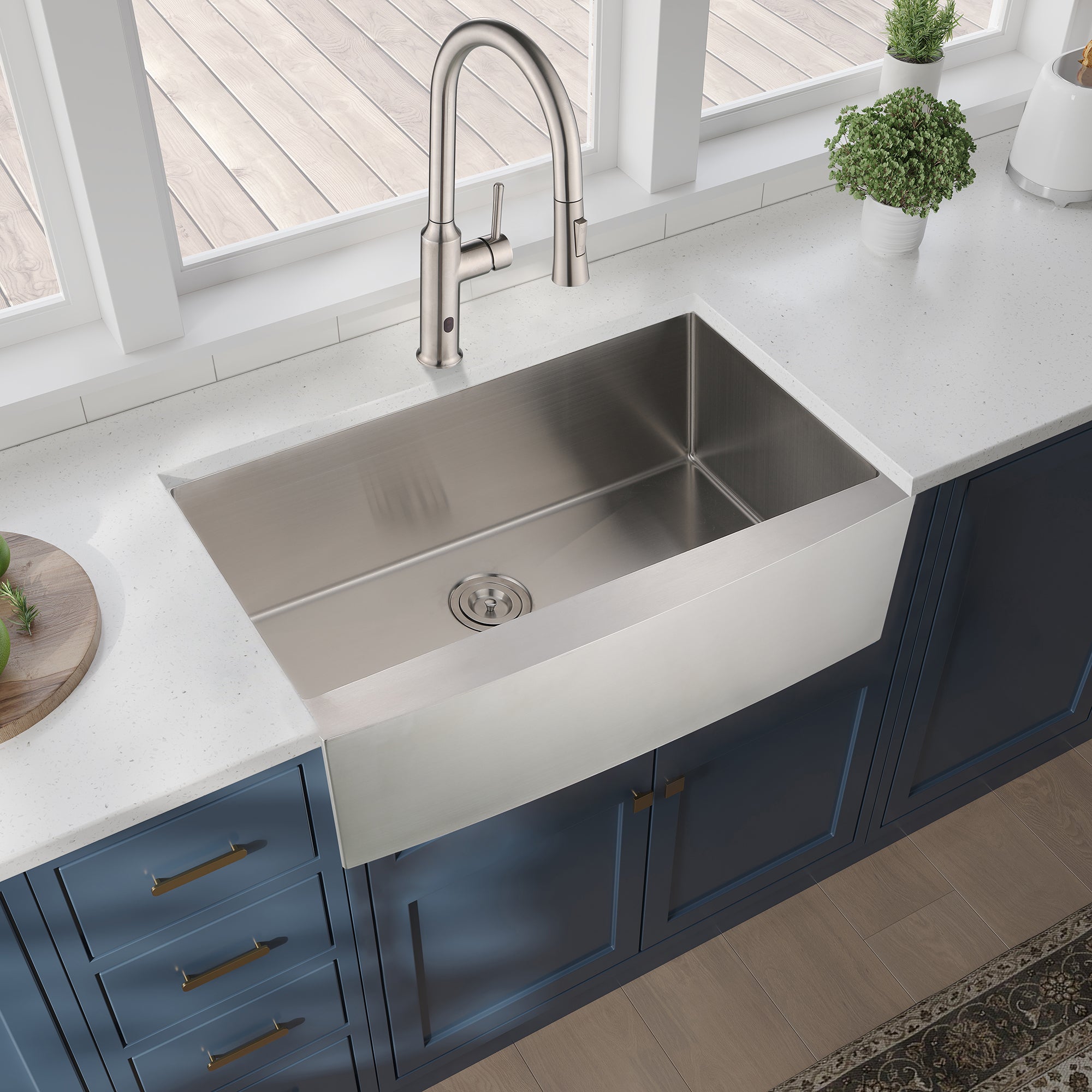 30x21x10 Farmhouse Apron Front Sink - Stainless Steel