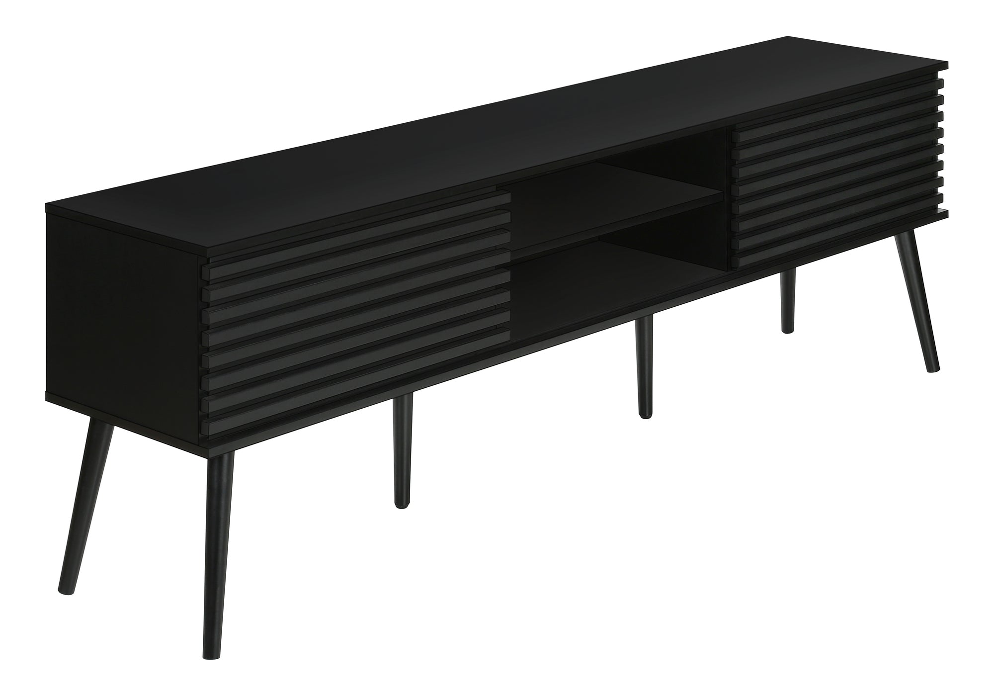 72" TV Stand Media Console | Modern Entertainment Center | Black