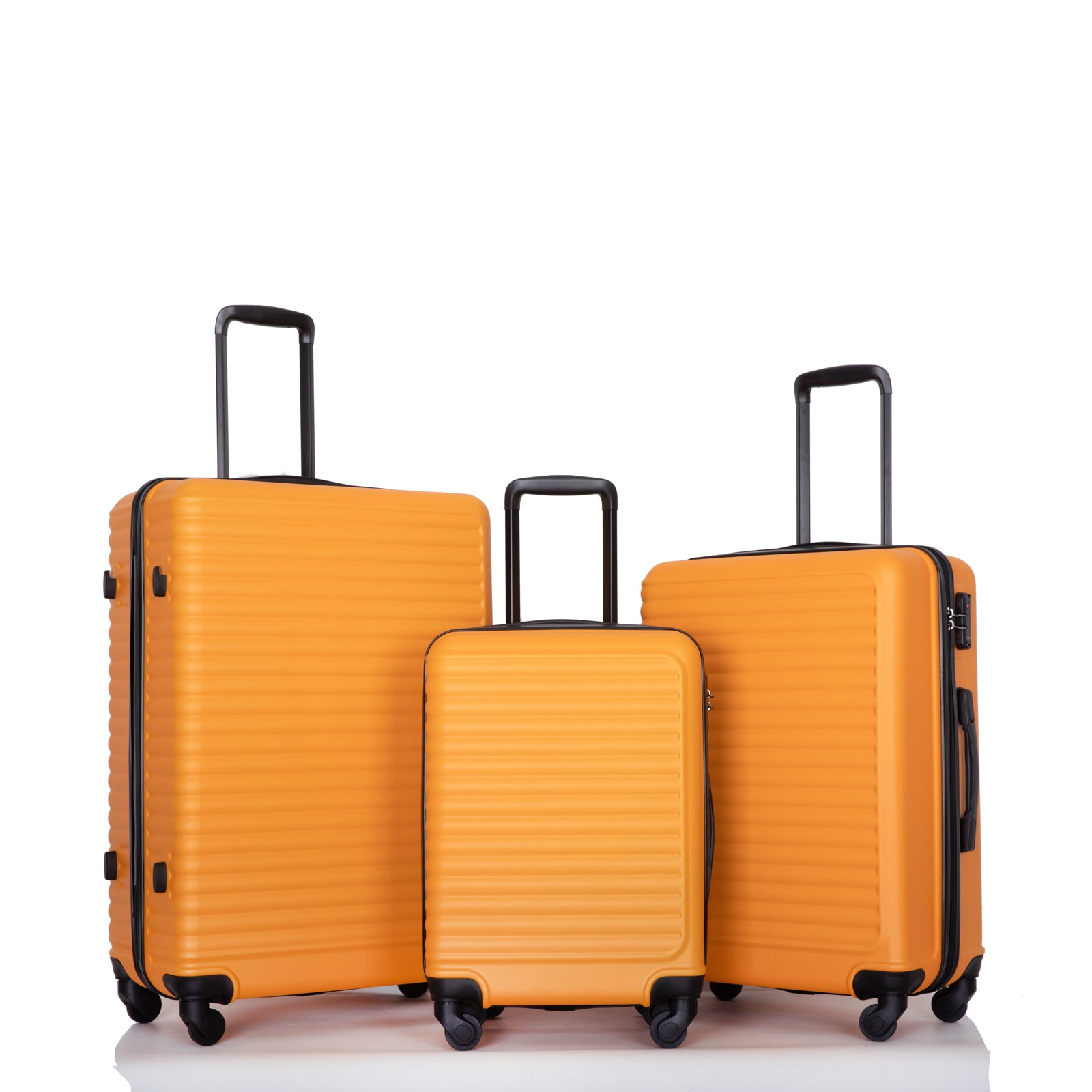 Lightweight ABS Luggage Set w/ Spinner Wheels (Orange)