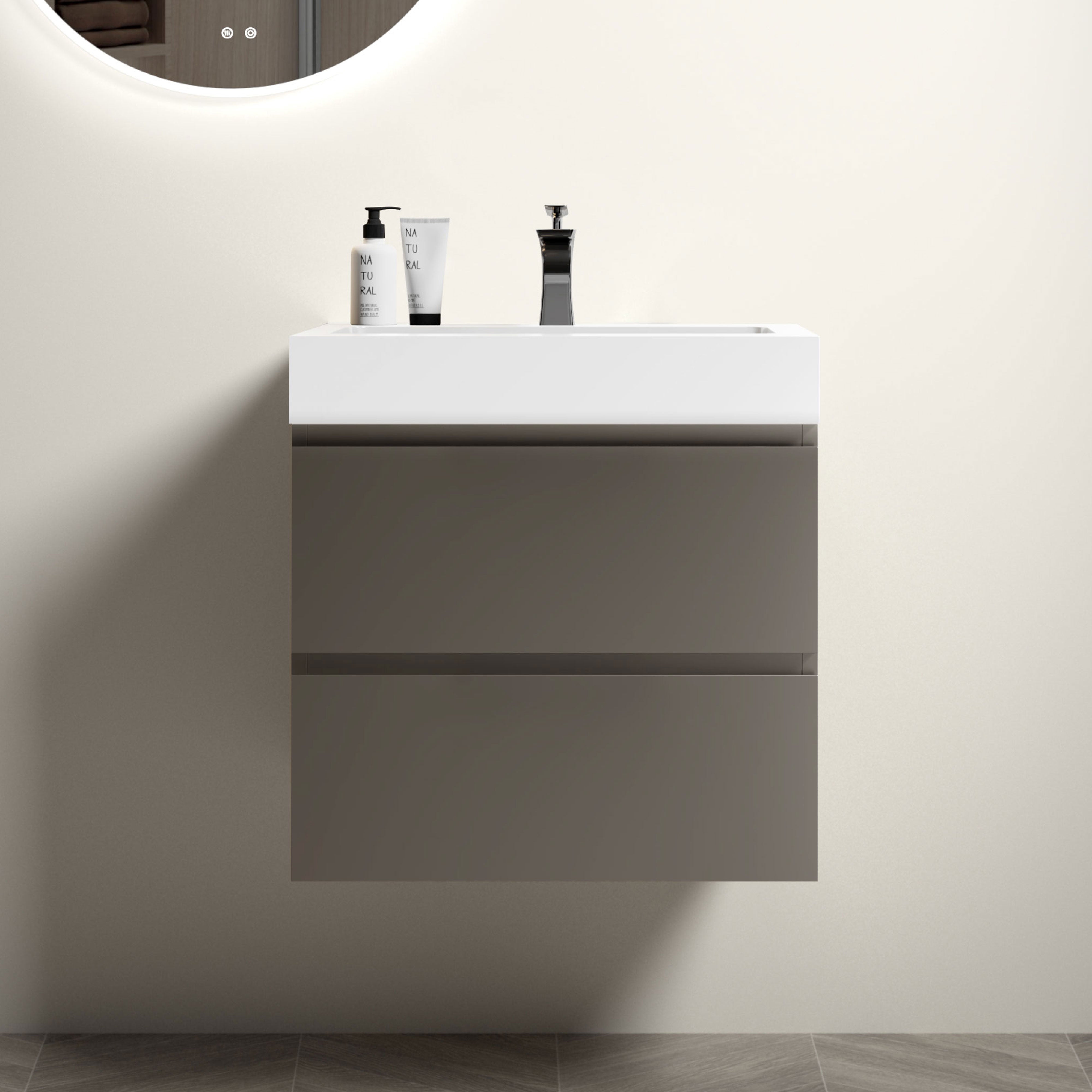 Alice 24" Gray Floating Bathroom Vanity