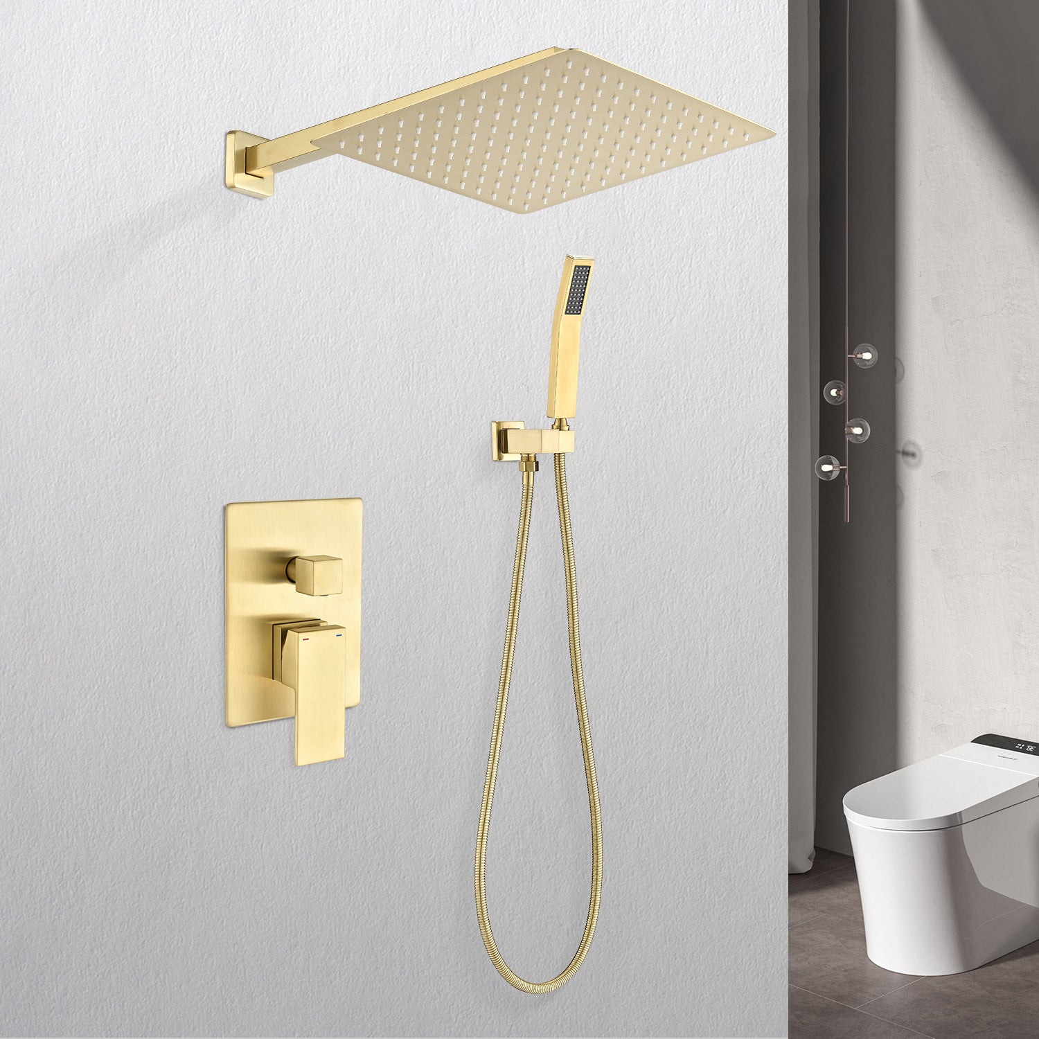 12" Wall Mount Rain Shower Head System