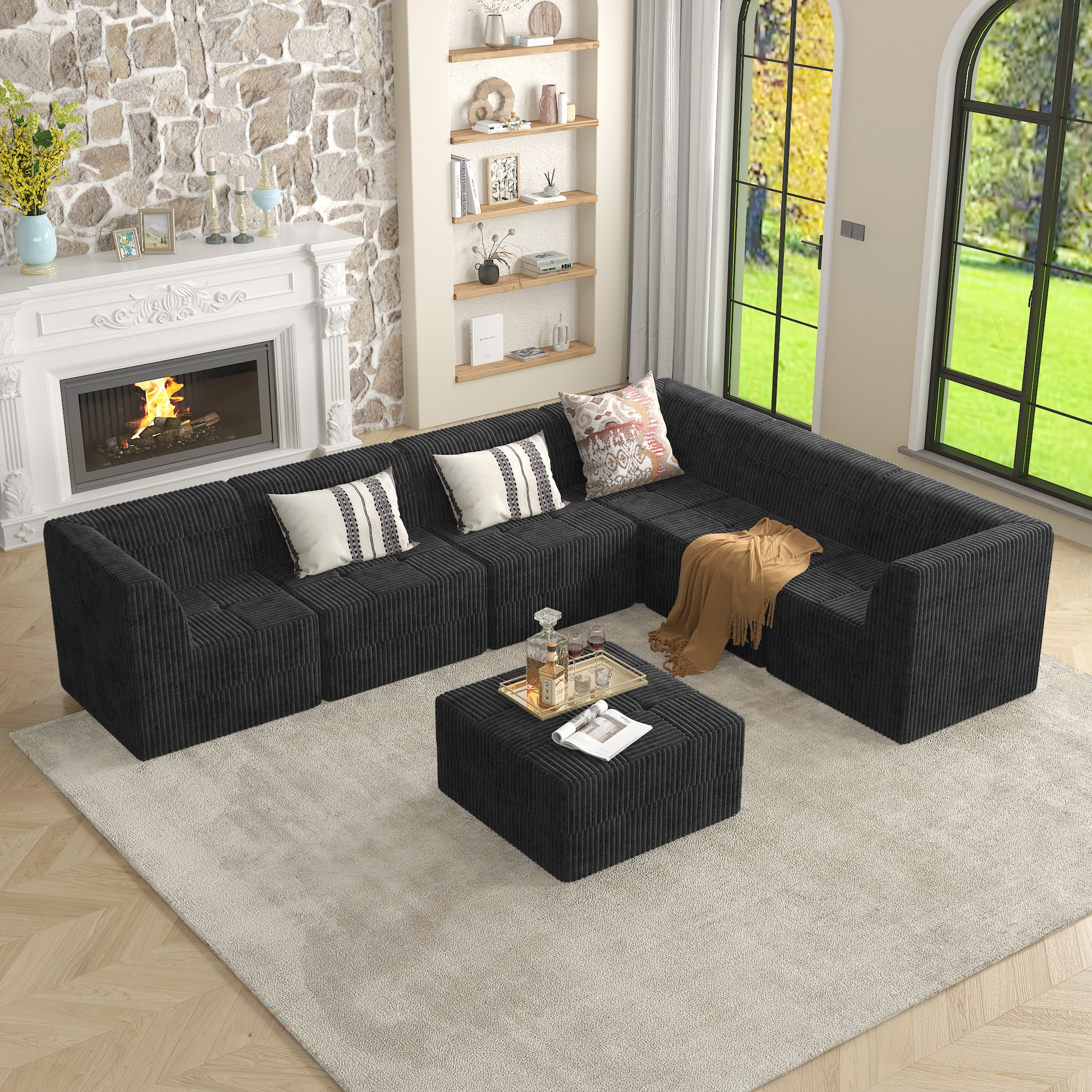 L-Shaped Modular Sectional Sofa: Modern & Compact
