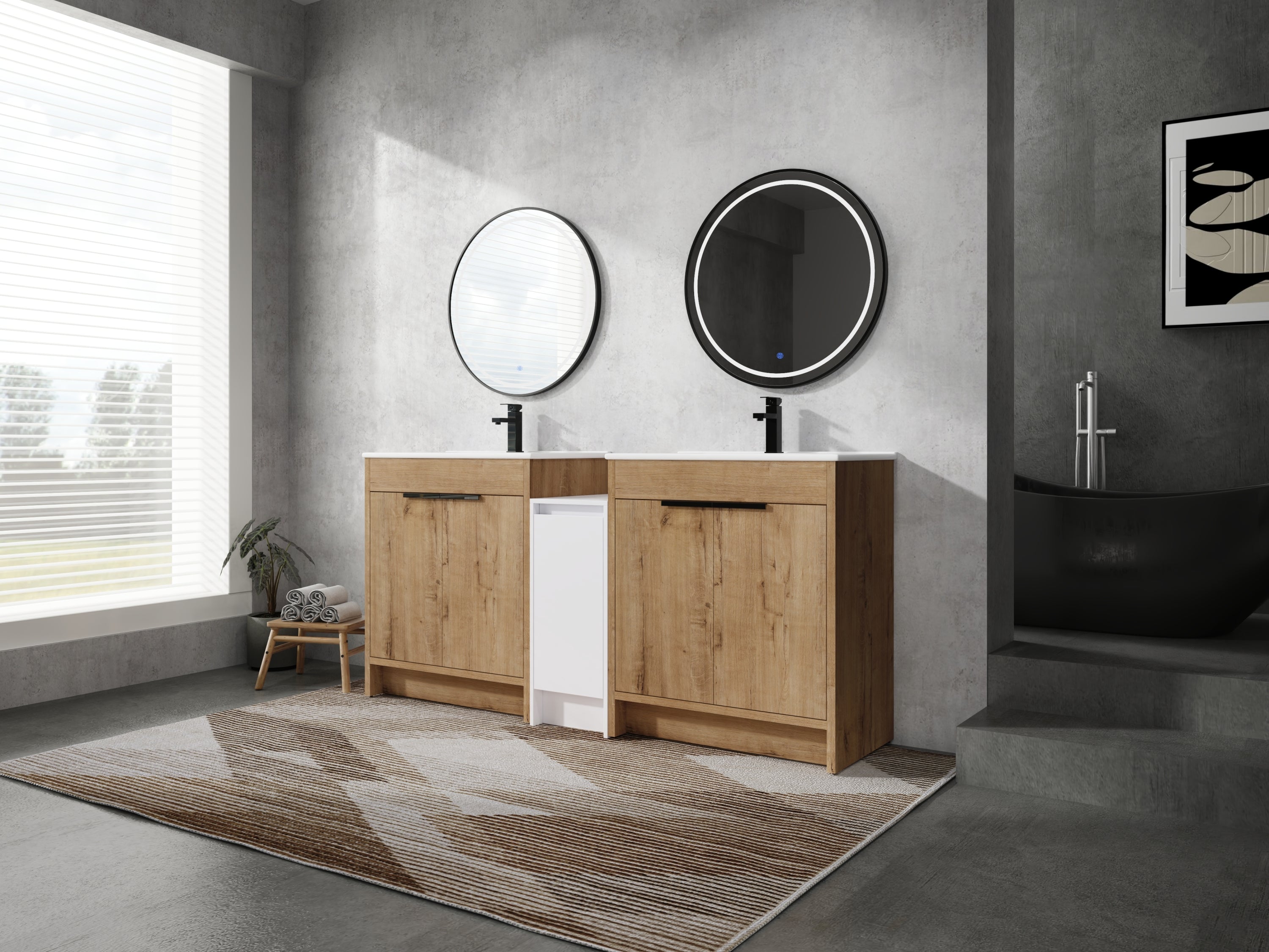 72" Freestanding Bathroom Vanity with Sink & Storage