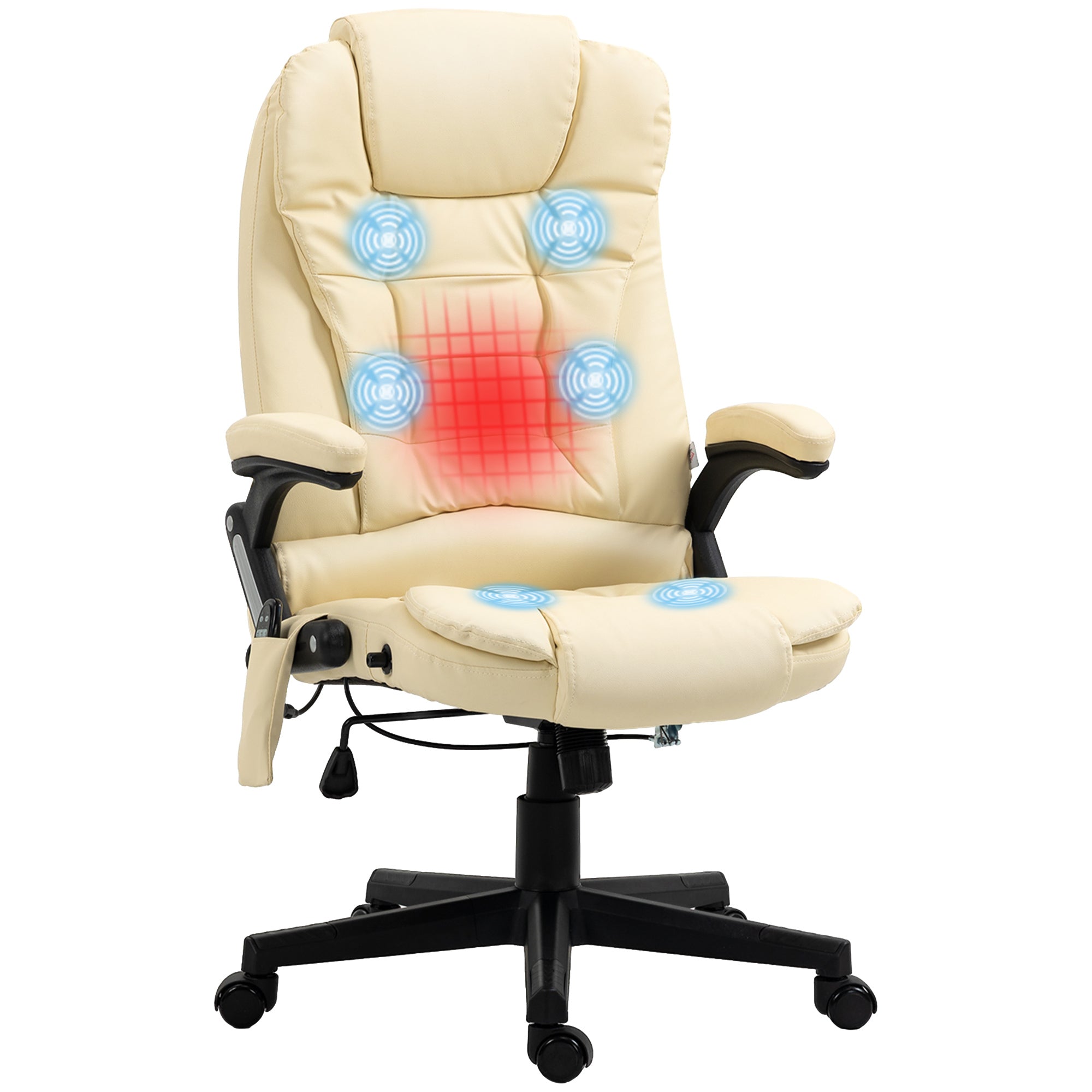 Heated Massage Office Chair, Beige
