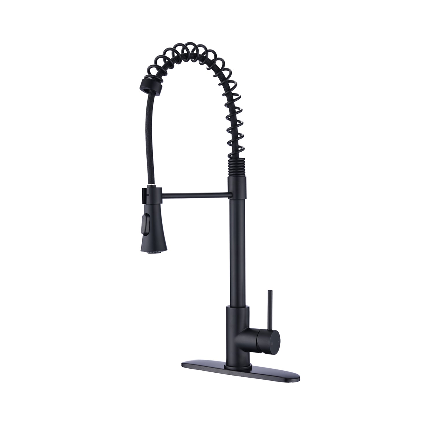 Matte Black Kitchen Faucet: Modern High Arc Spring