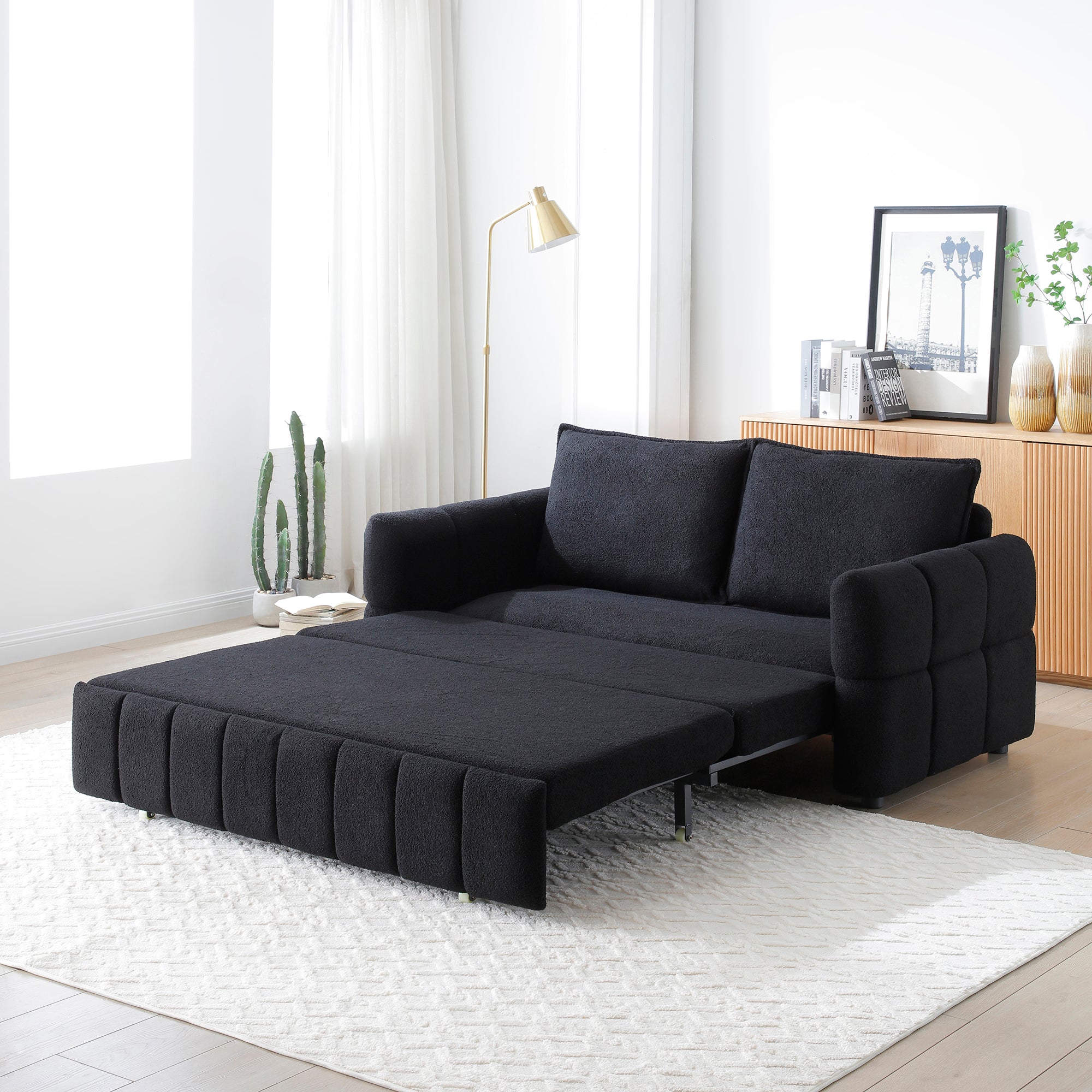 3-in-1 Teddy Chaise Sleeper Sofa Bed