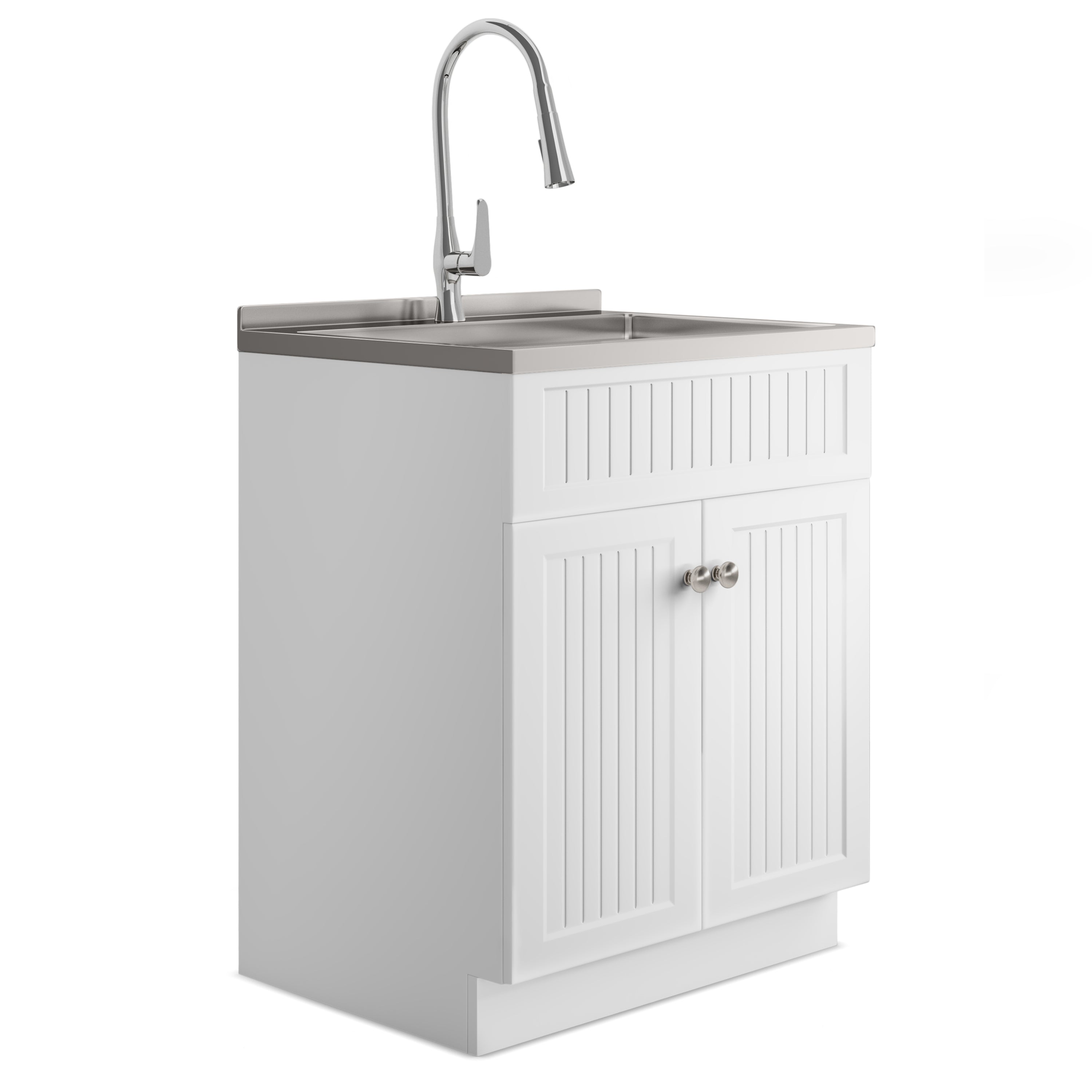 Beckham 28" White Laundry Cabinet w/ Sink