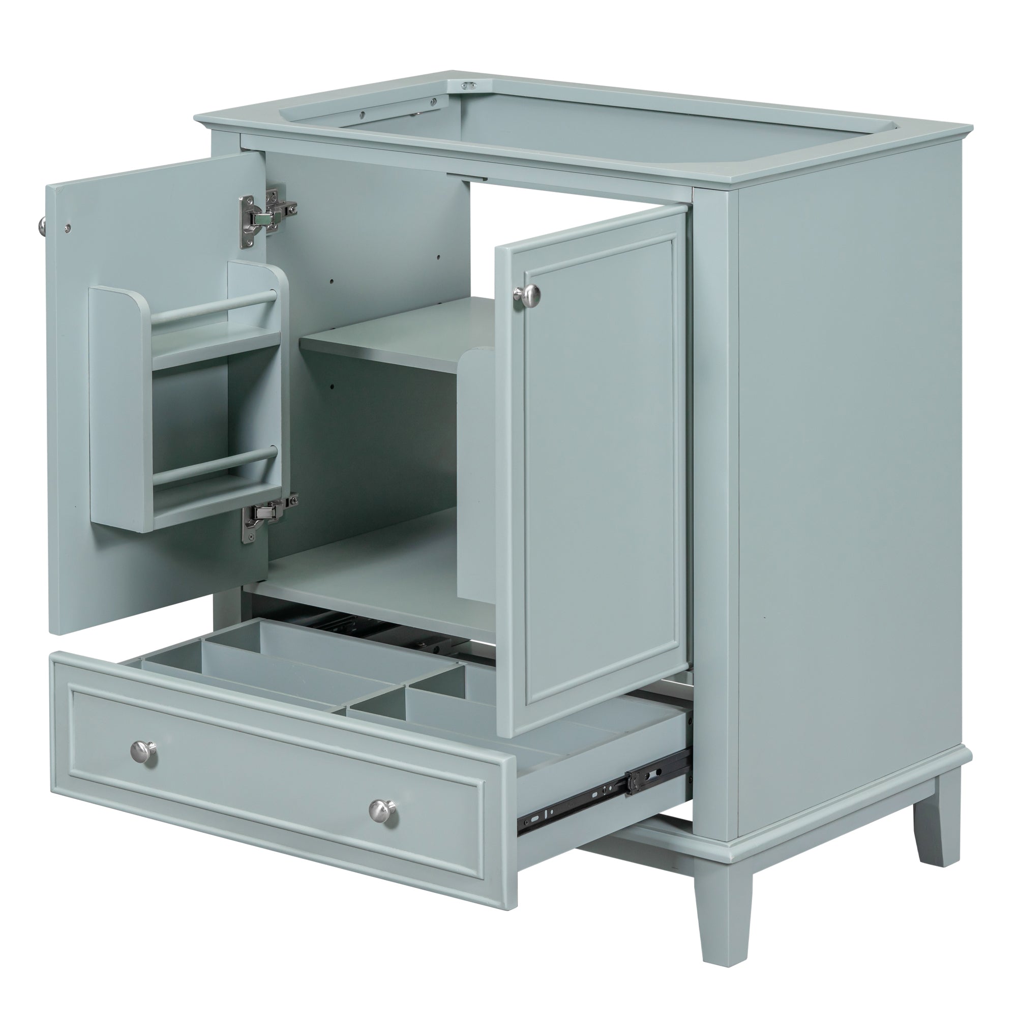 30" Green Bathroom Vanity Base Cabinet w/ Doors & Drawer