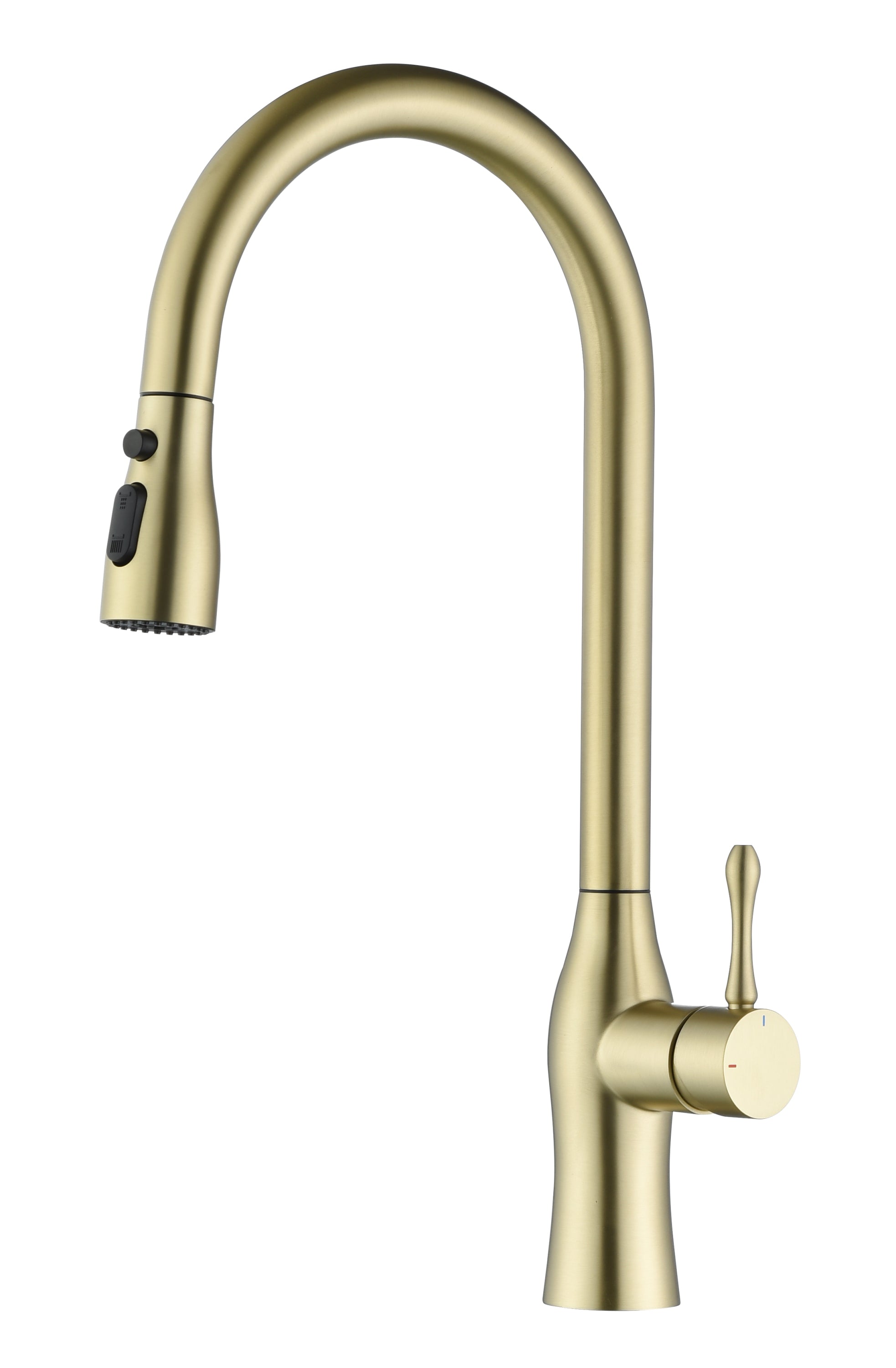 Brushed Gold Kitchen Faucet: Single Handle Pull-Down