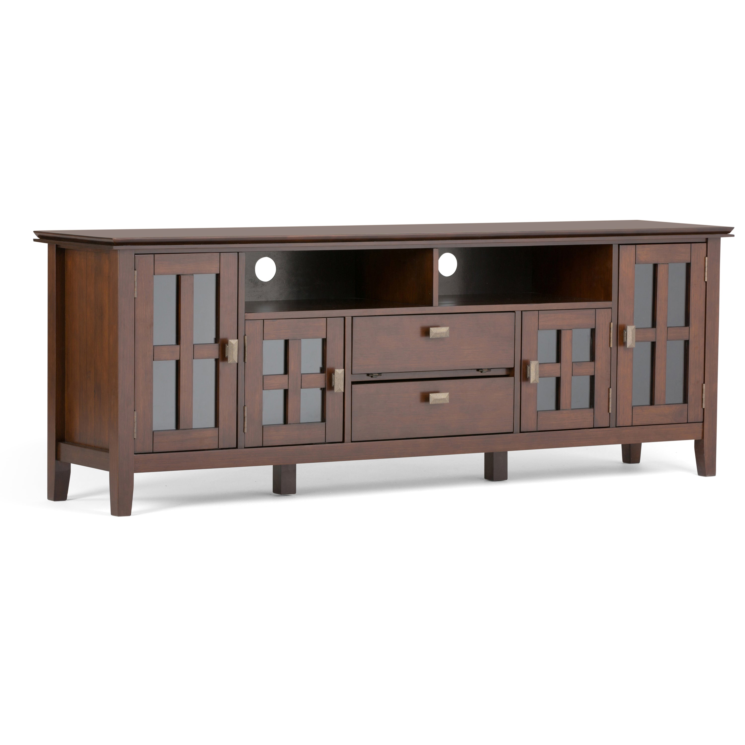 72" TV Media Stand - Artisan Russet Brown Console