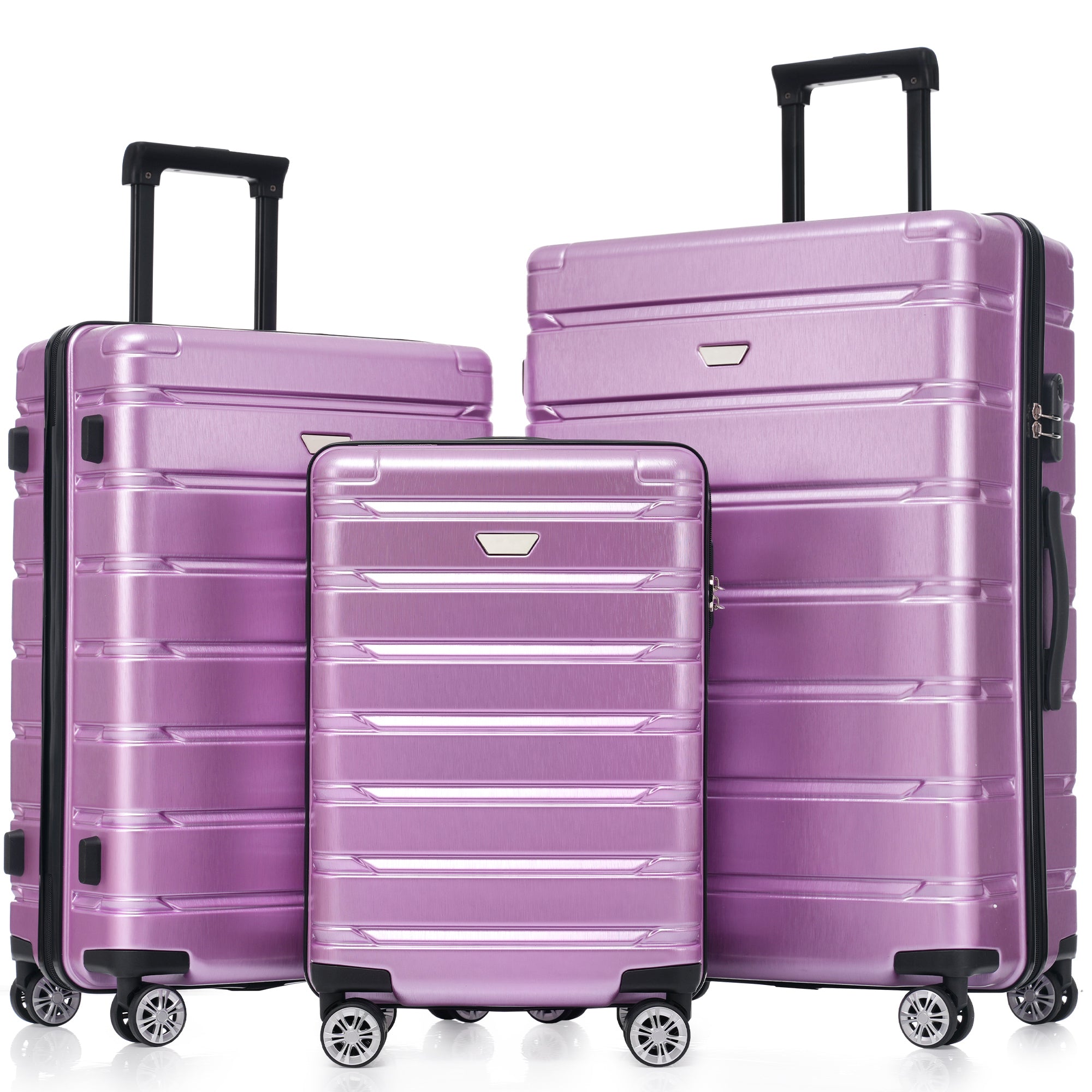 Durable 3-Piece Luggage Set w/Spinner Wheels